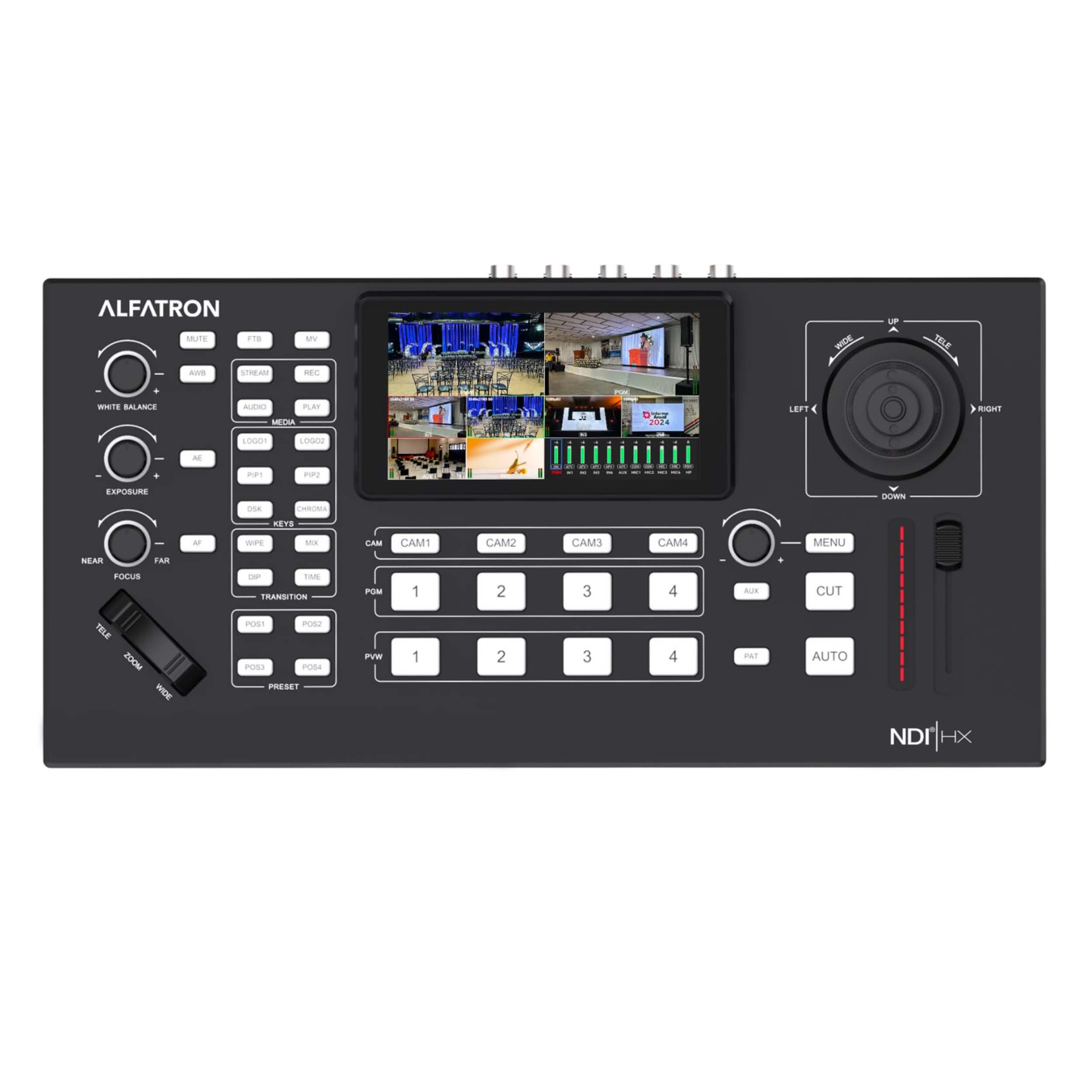 Alfatron VM-52 - Quad HDMI and Quad 3G-SDI Video Switcher, top