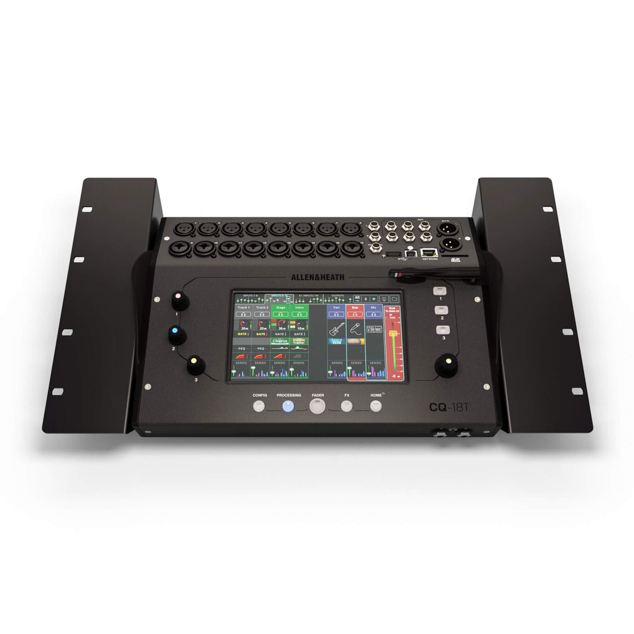 Allen & Heath CQ18T-RK19 - Rackmount Kit for CQ-18T Digital Mixer, mounted