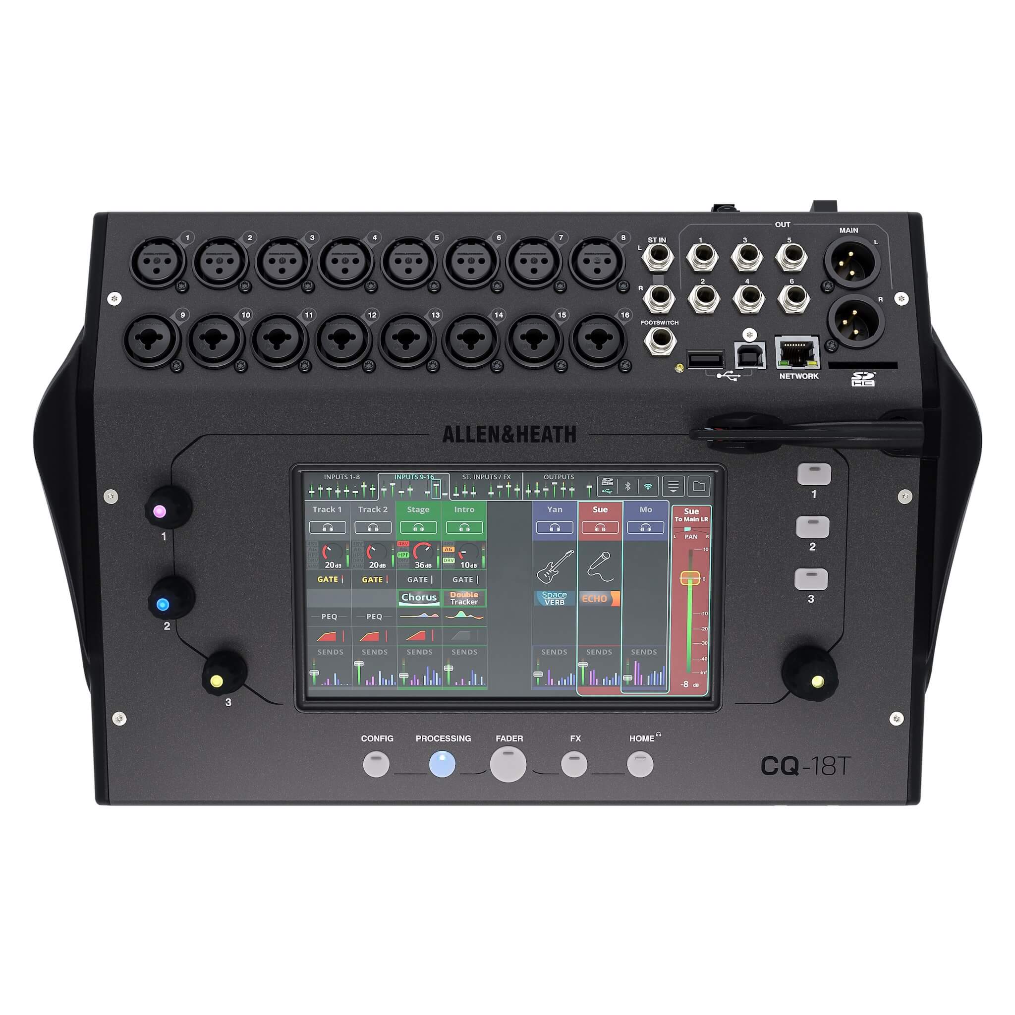 Allen & Heath CQ-18T - Compact 16-Channel Digital Mixer with Wi-Fi, top