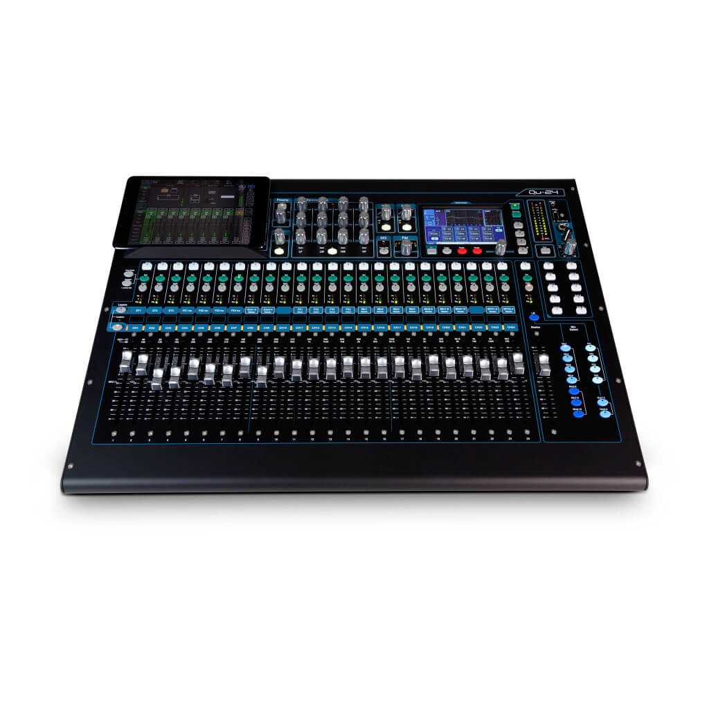 Allen & Heath Qu-24 - 24-Channel Digital Mixer, front shown with optional iPad