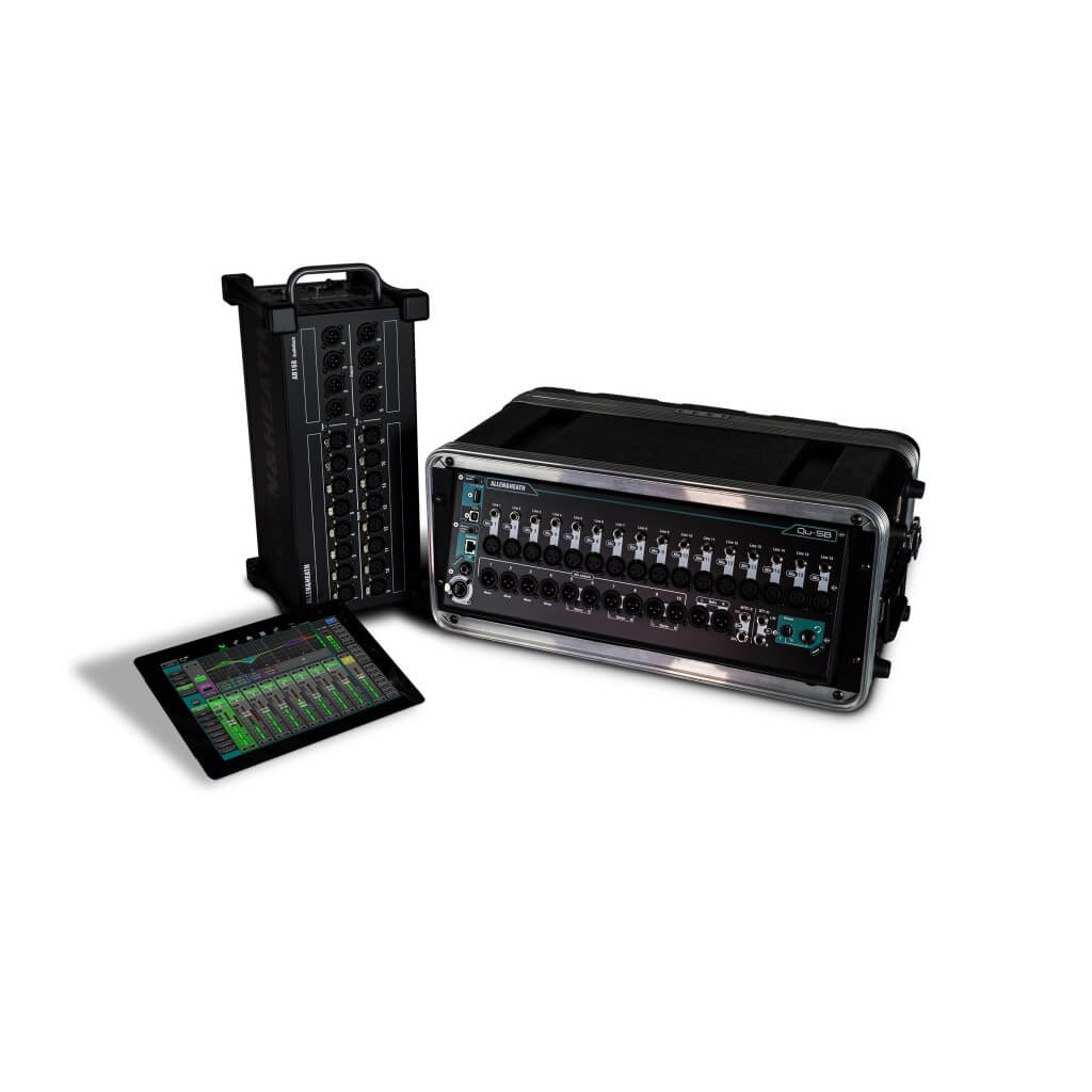 Allen & Heath Qu-SB - Portable 32-Channel Rackmountable Digital Mixer shown with optional equipment. iPad not included.