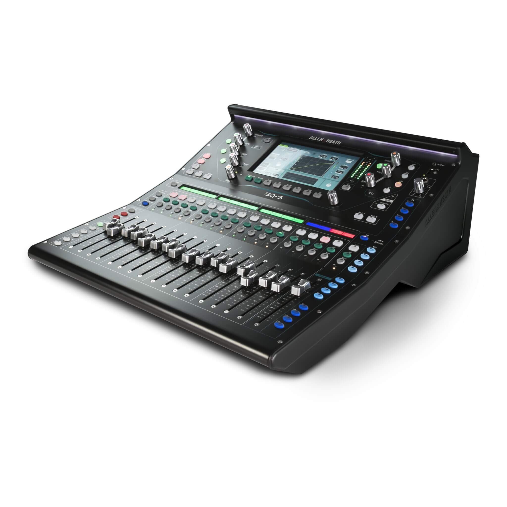 Allen & Heath SQ-5 48-channel Digital Mixer with 17 faders, angle left