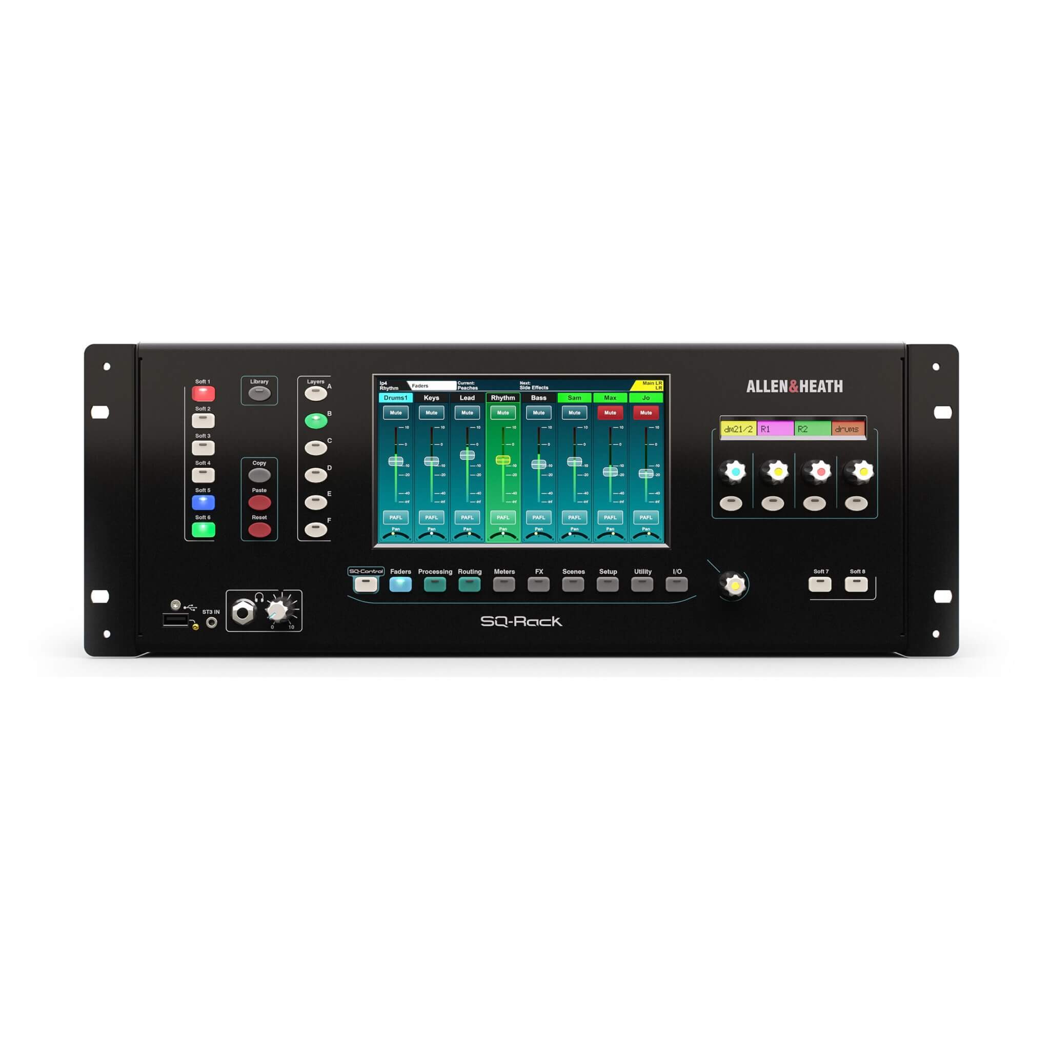 Allen & Heath SQ-Rack - 48-channel 96kHz Rackmount Digital Mixer, front