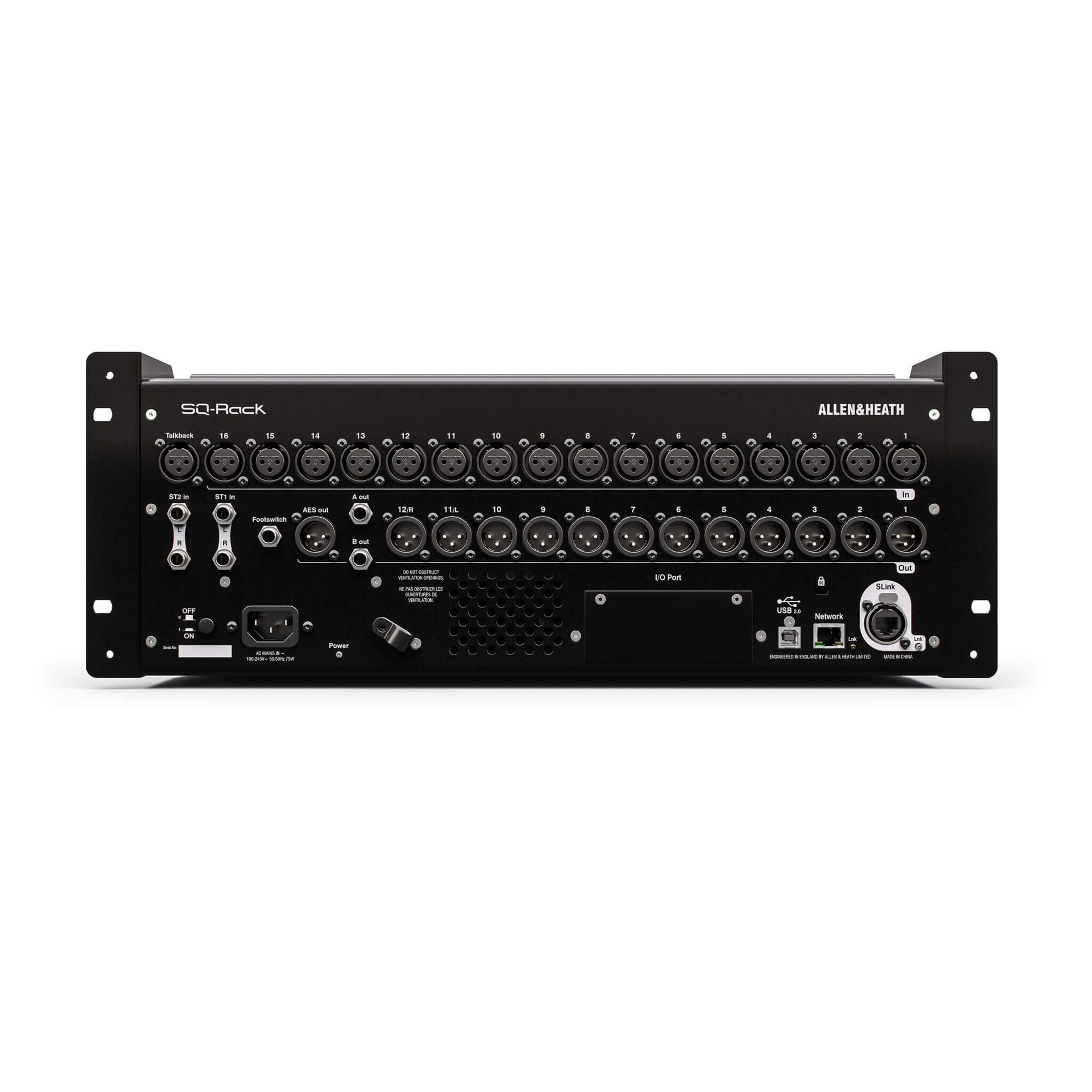 Allen & Heath SQ-Rack - 48-channel 96kHz Rackmount Digital Mixer, rear