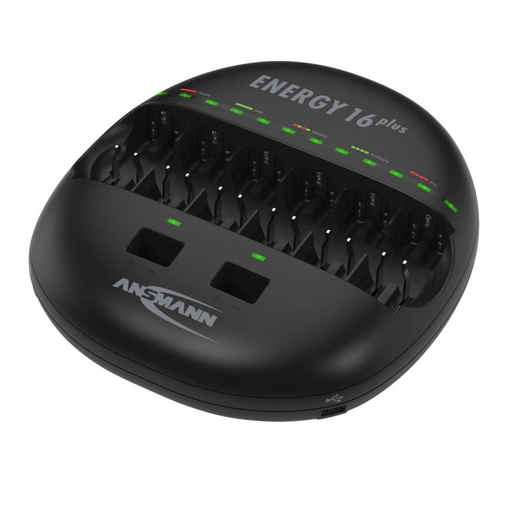 Ansmann Energy 16 Plus - Desktop Battery Charging Station, angle empty