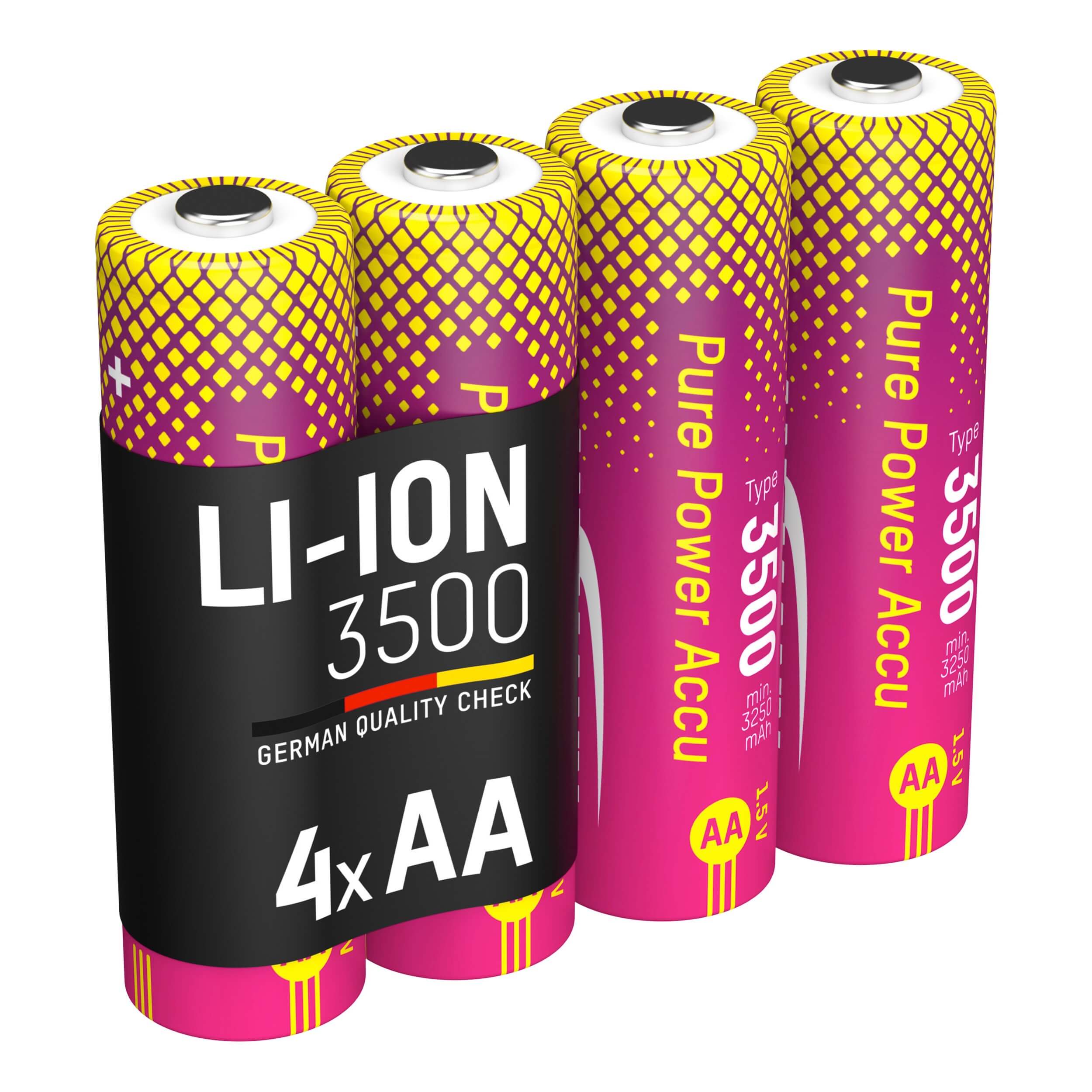 Ansmann Pure Power AA - Lithium Ion Rechargeable Batteries, angle