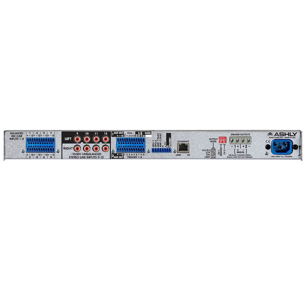 Ashly mXa-1502 - 4-Zone DSP Mixer Amplifier with AquaControl, rear
