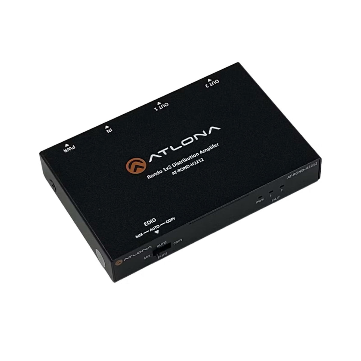 Atlona Rondo AT-ROND-H2212 - 4K 1x2 HDMI Distribution Amplifier, angled front