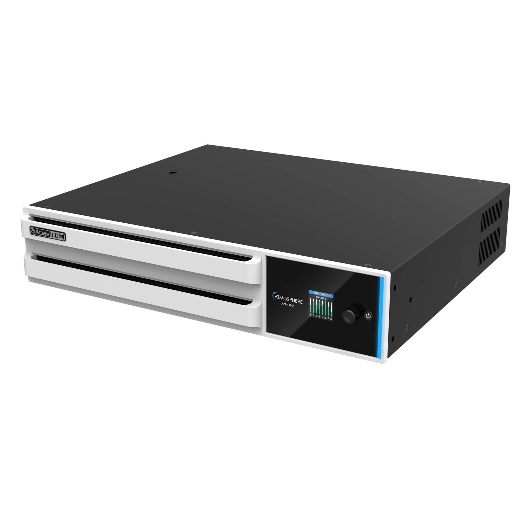 AtlasIED AZMP8-D - Atmosphere 8-Zone Signal Processor with 1200W Amplifier and Dante, angle