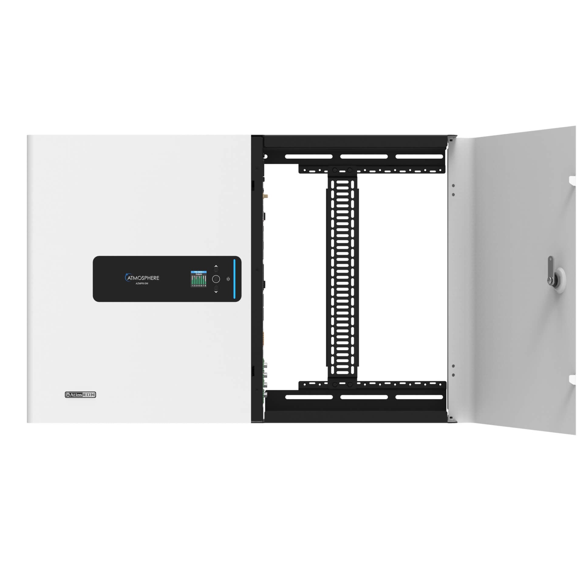AtlasIED AZMP8-DW - Atmosphere 8-Zone Signal Processor with 1200W Amplifier and Dante, front open