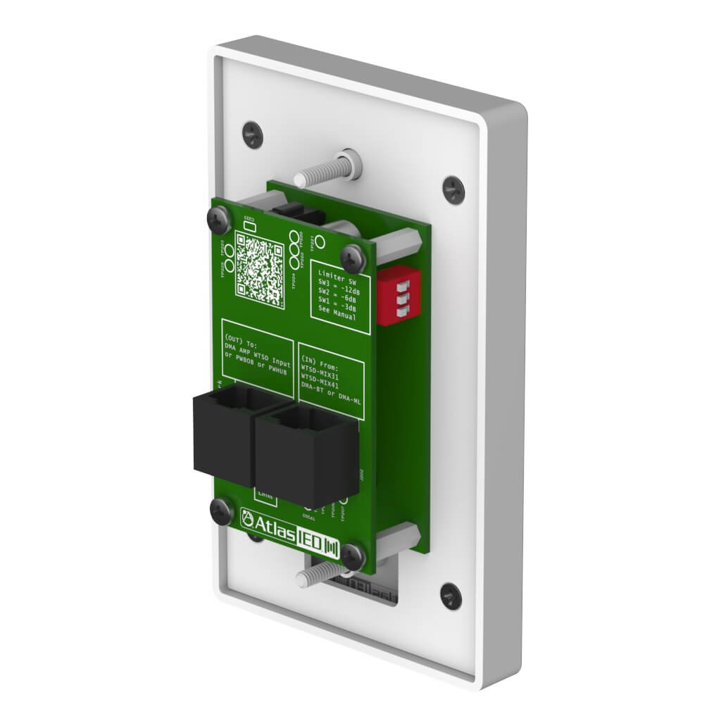 AtlasIED DMA-BT - Bluetooth Audio Receiver Wall Plate, rear angled