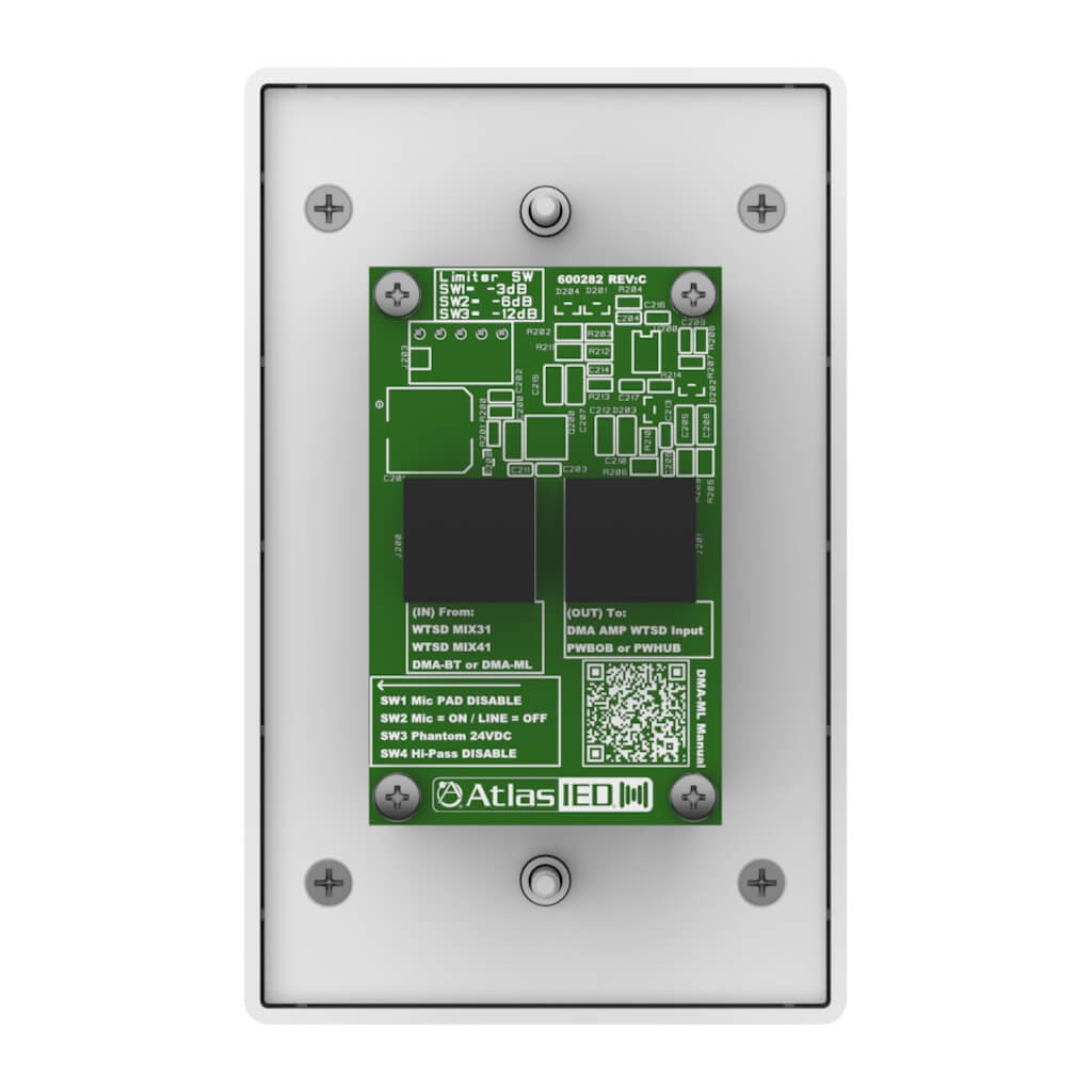 AtlasIED DMA-ML - Mic/Line Input Wall Plate with Volume Control, rear