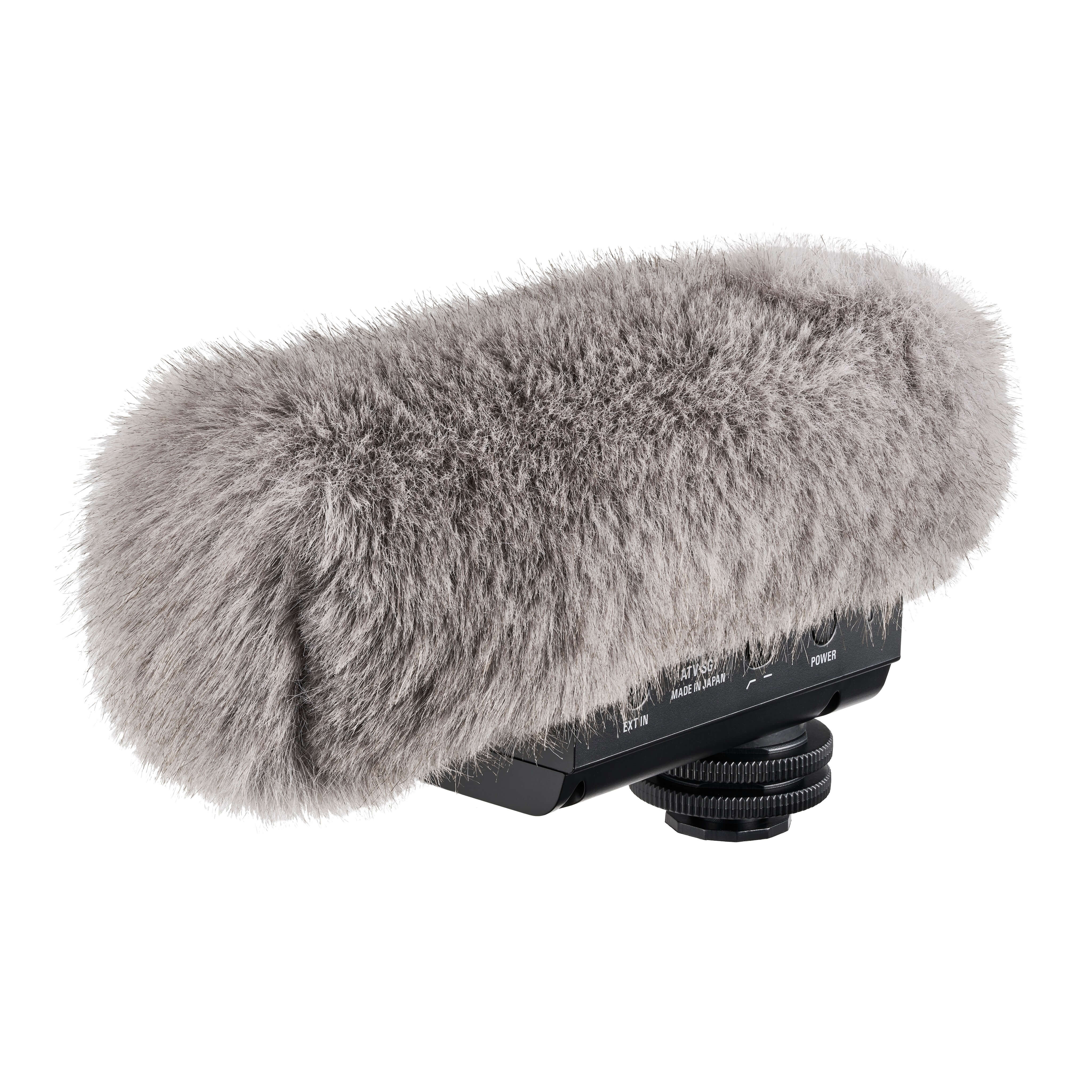 Audio-Technica ATV-SG1 - USB Rechargeable On-camera Shotgun Microphone, angle wind muff