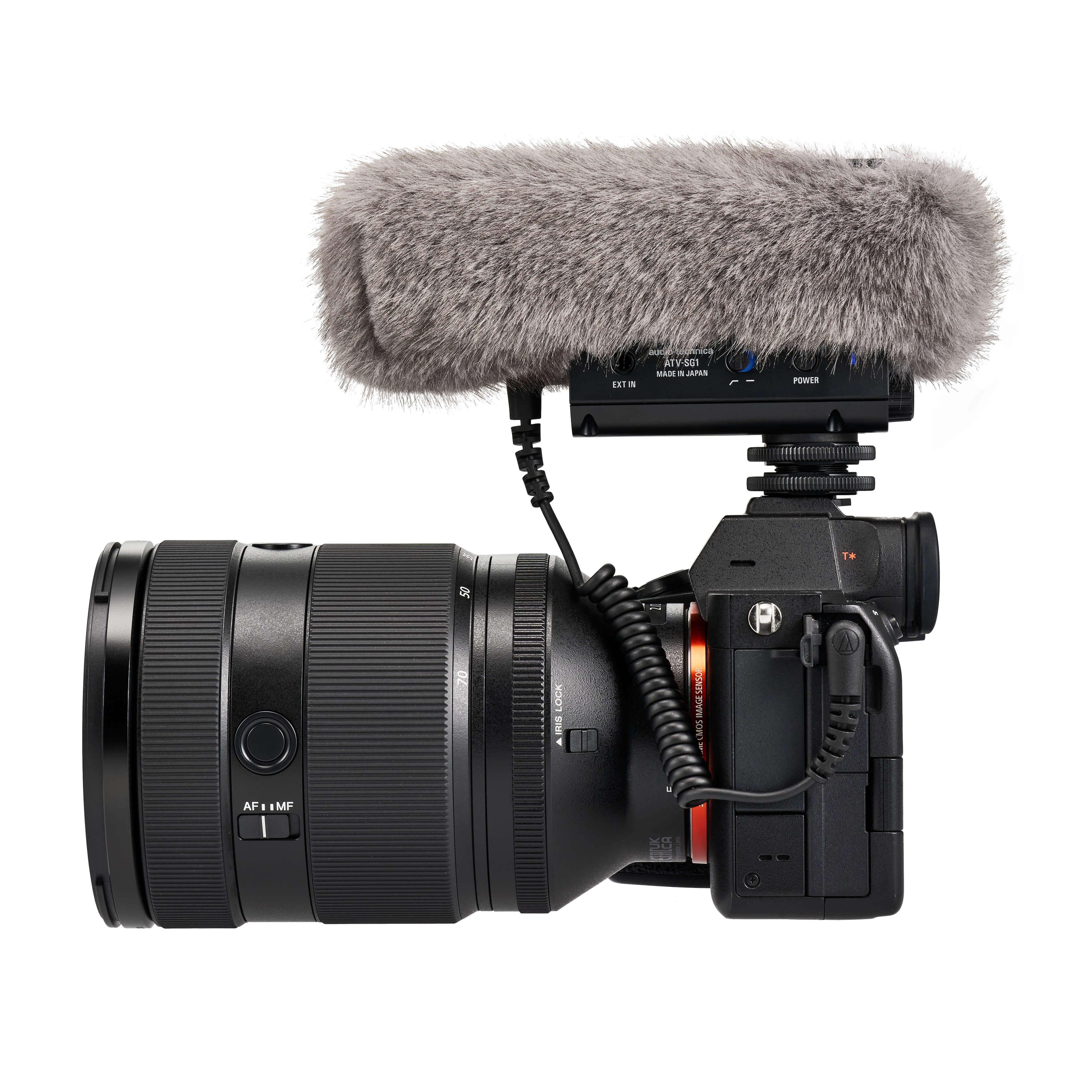 Audio-Technica ATV-SG1 - USB Rechargeable On-camera Shotgun Microphone, camera mount side