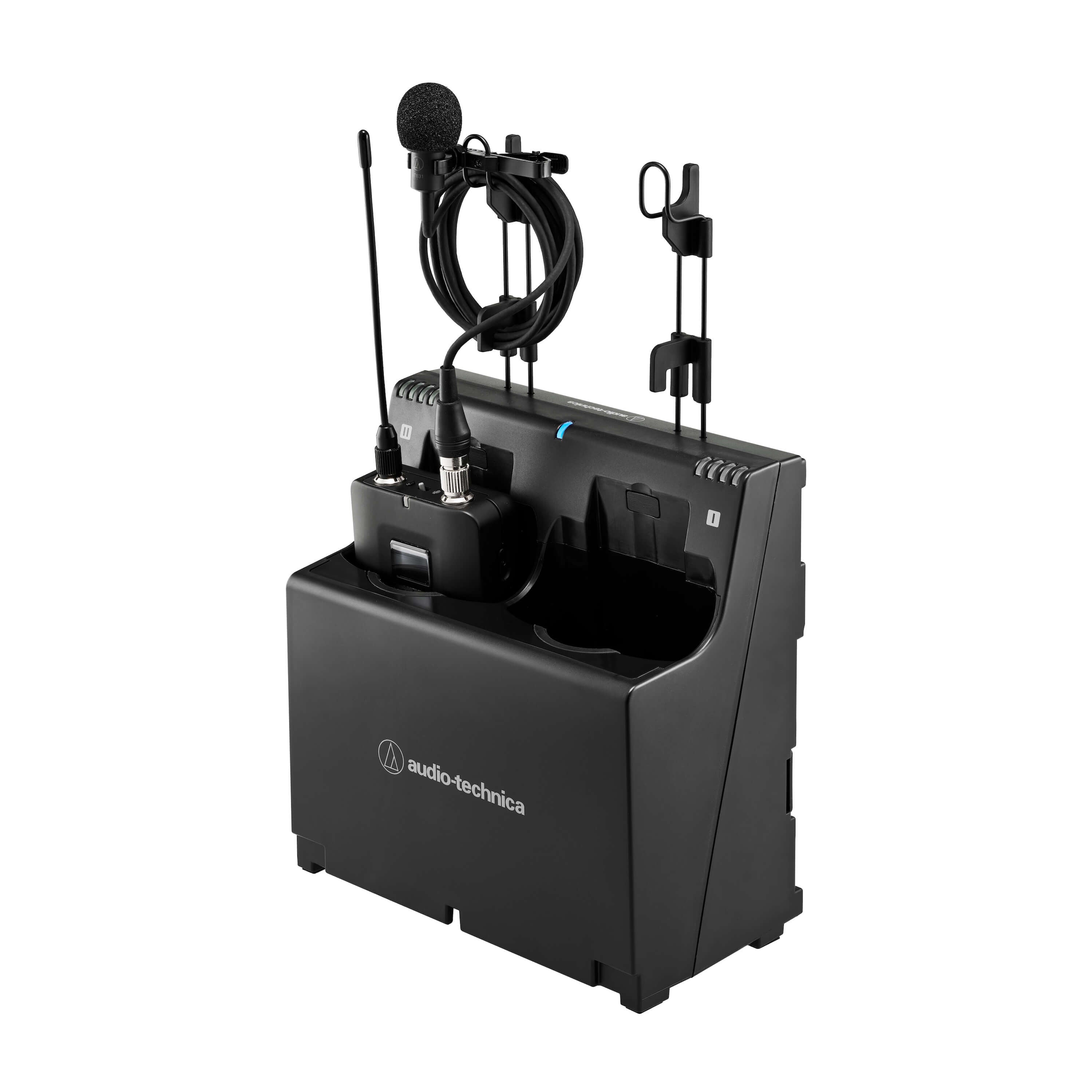 Audio-Technica ATW-CHG6 - D50 2-Bay Charger with Body-Pack and Lavalier Microphone