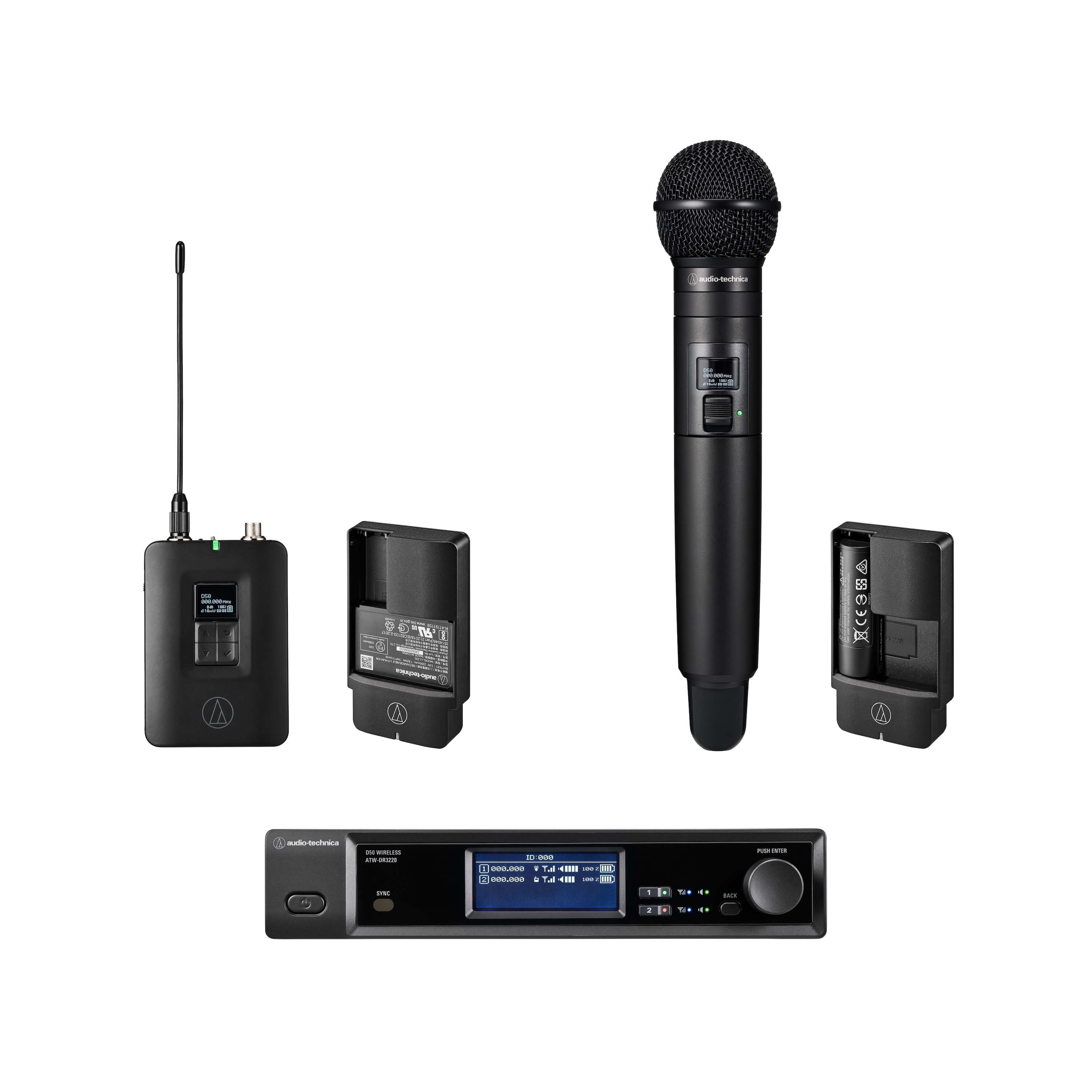 Audio-Technica ATW-D50-DRX-BH - D50 2-Ch Body-Pack and Handheld System