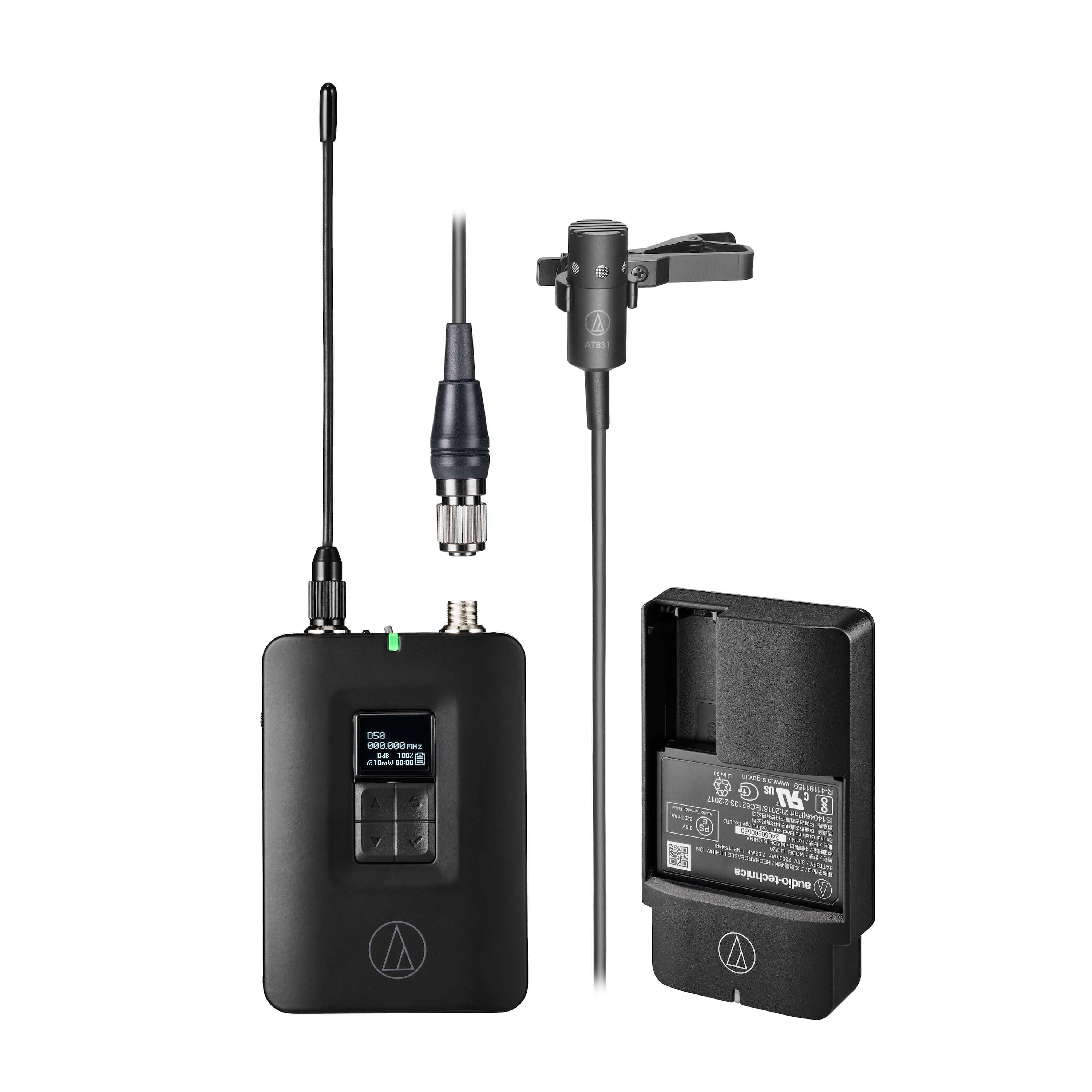 Audio-Technica ATW-DT3201831DF2C - D50 Body-Pack Transmitter with Lavalier Mic and Charger