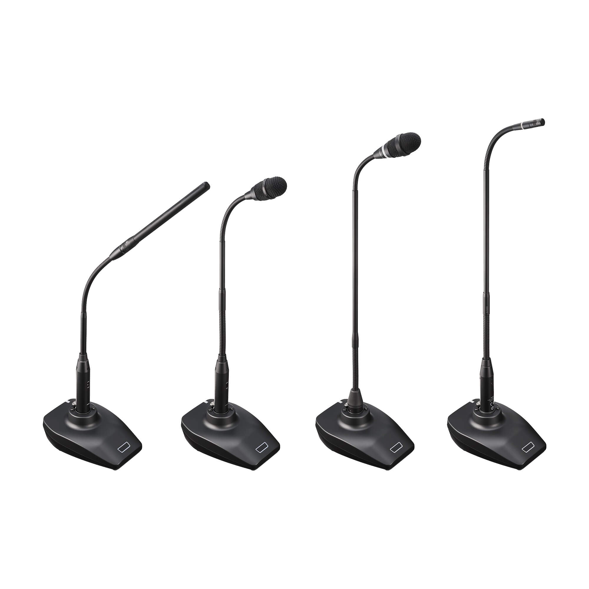 Audio-Technica ATW-T1407 - System 20 PRO Desk Stand Transmitter, shown with various gooseneck microphone options