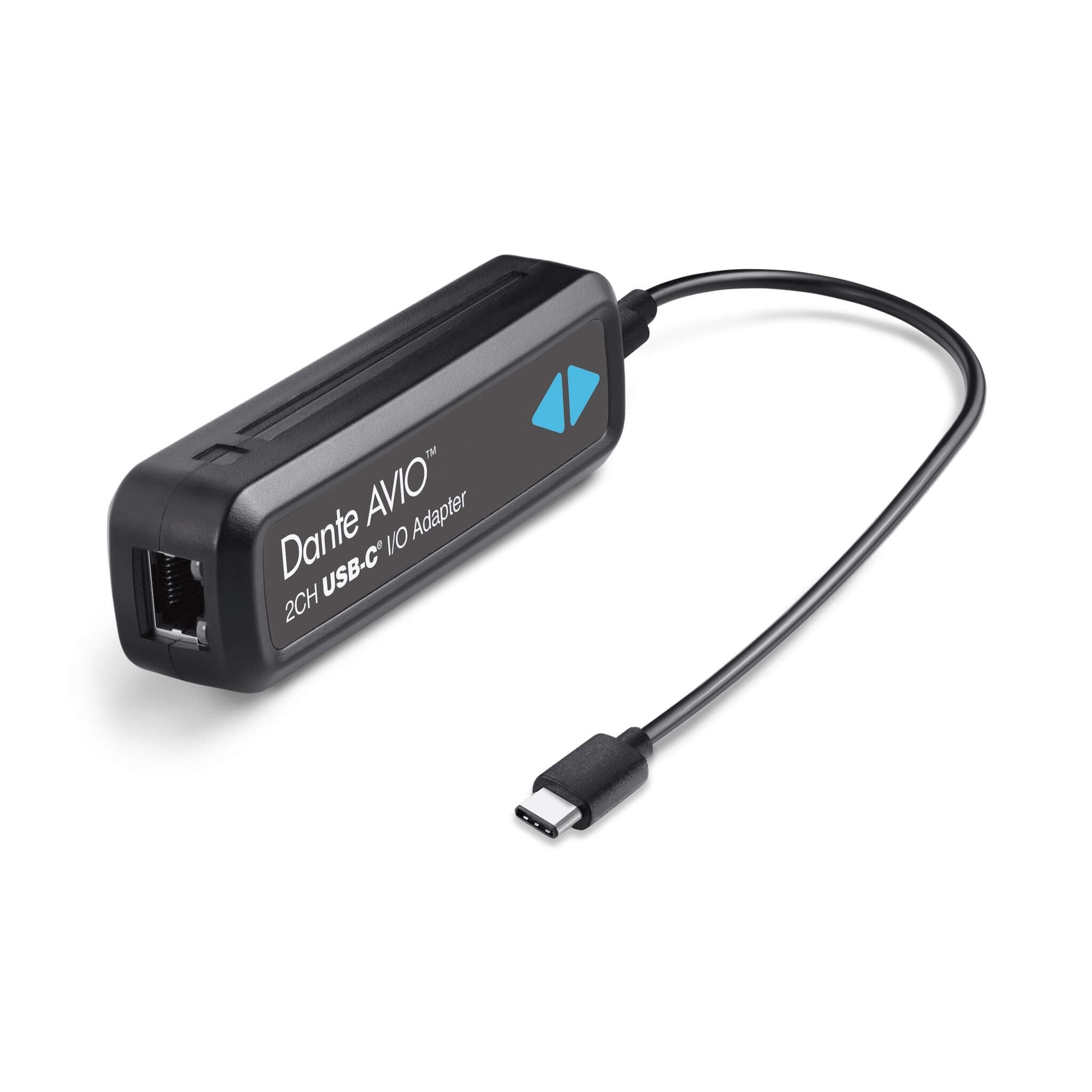 Audinate Dante AVIO 2-Channel USB-C I/O Adapter, angle