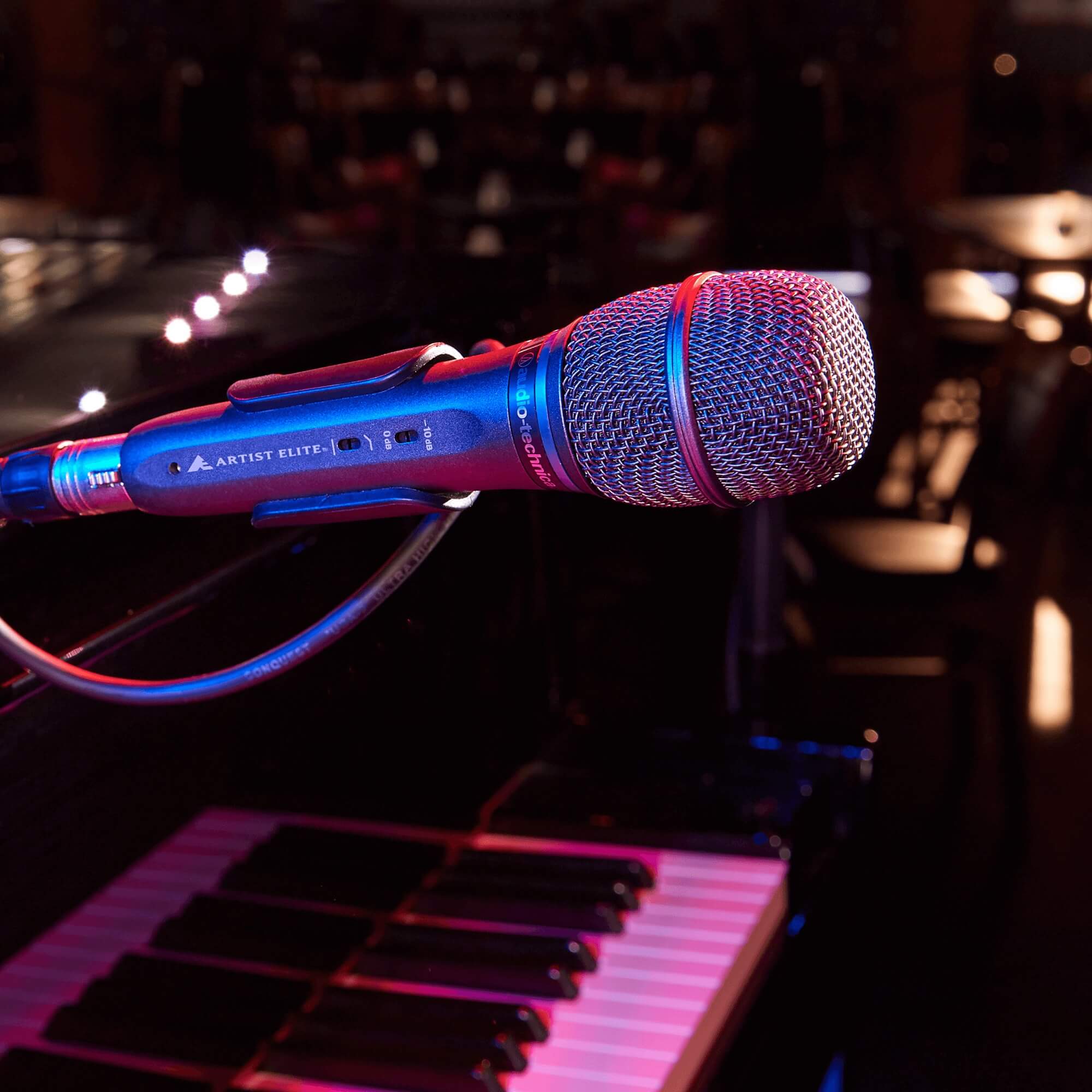 Audio-Technica AE3300 - Cardioid Condenser Handheld Microphone, shown onstage