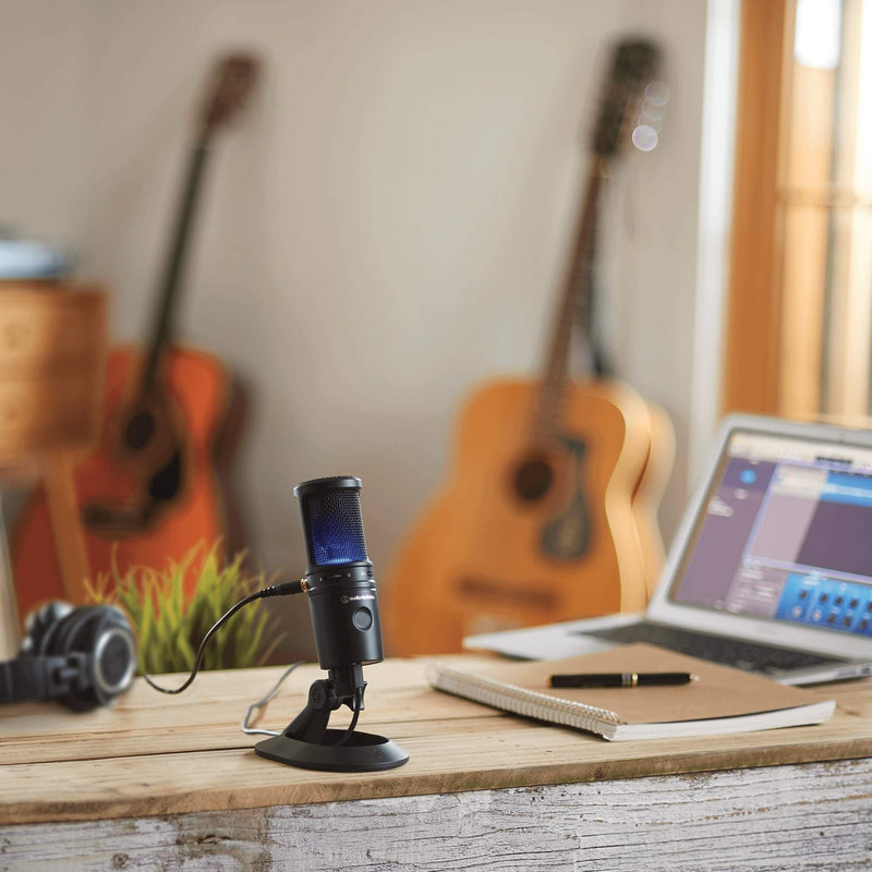 Audio-Technica AT2020USB-X - Cardioid Condenser USB Microphone in a home studio