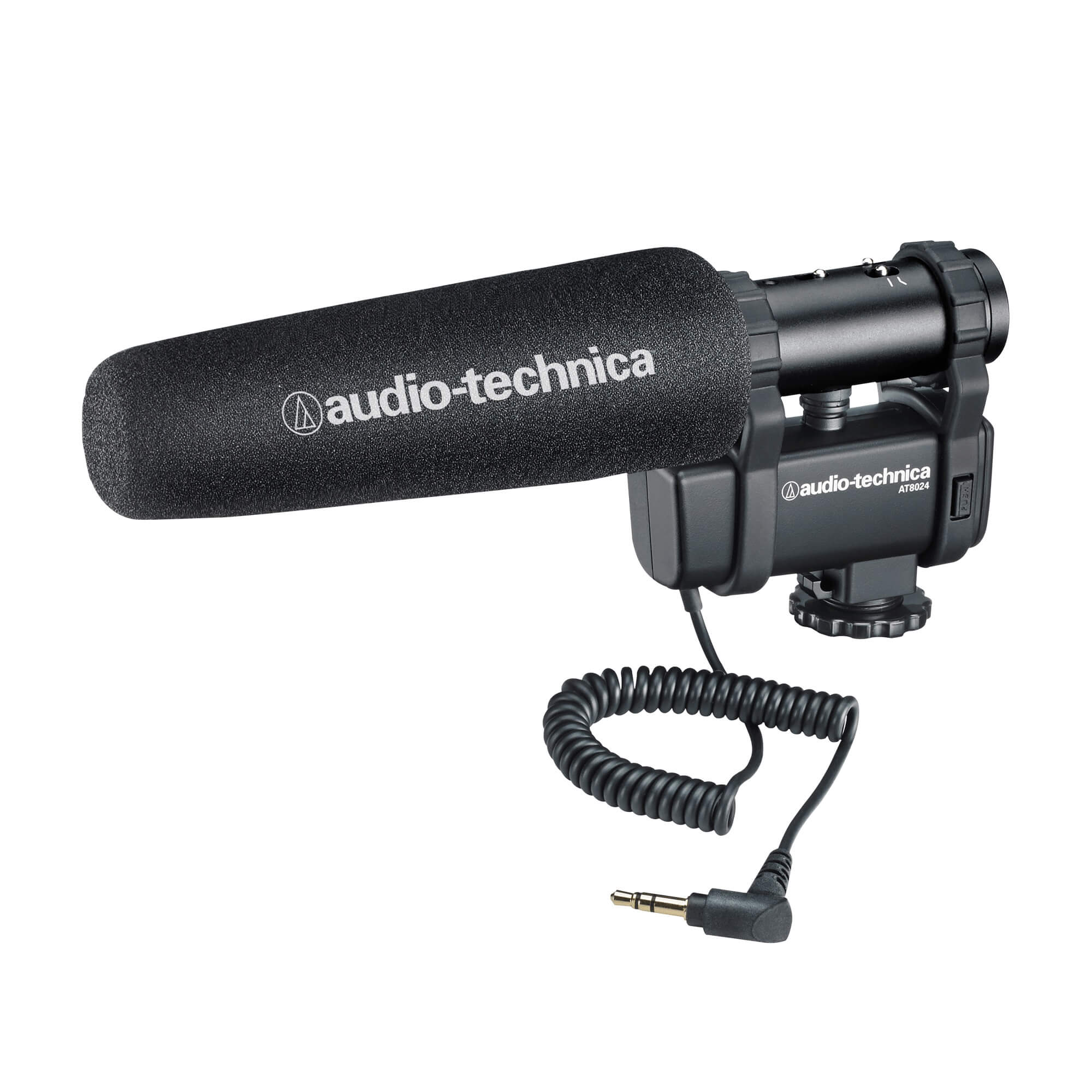 Audio-Technica AT8024 - Stereo/Mono Camera-Mount Microphone, with included windscreen