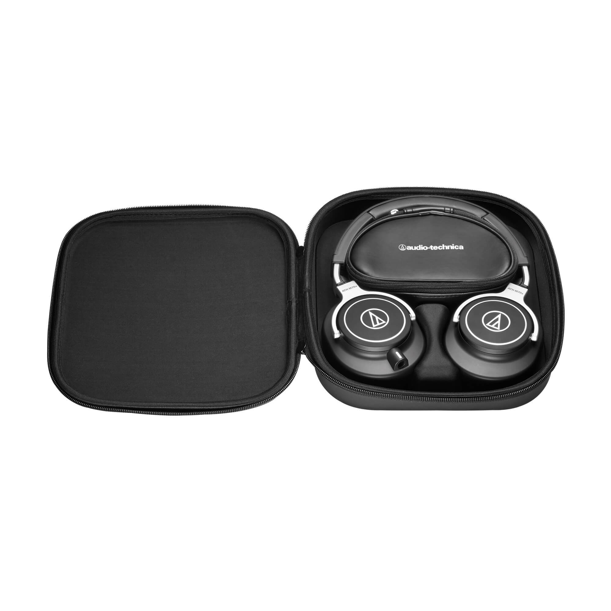 Audio-Technica ATH-M70x Professional Monitor Headphones, protective case opened