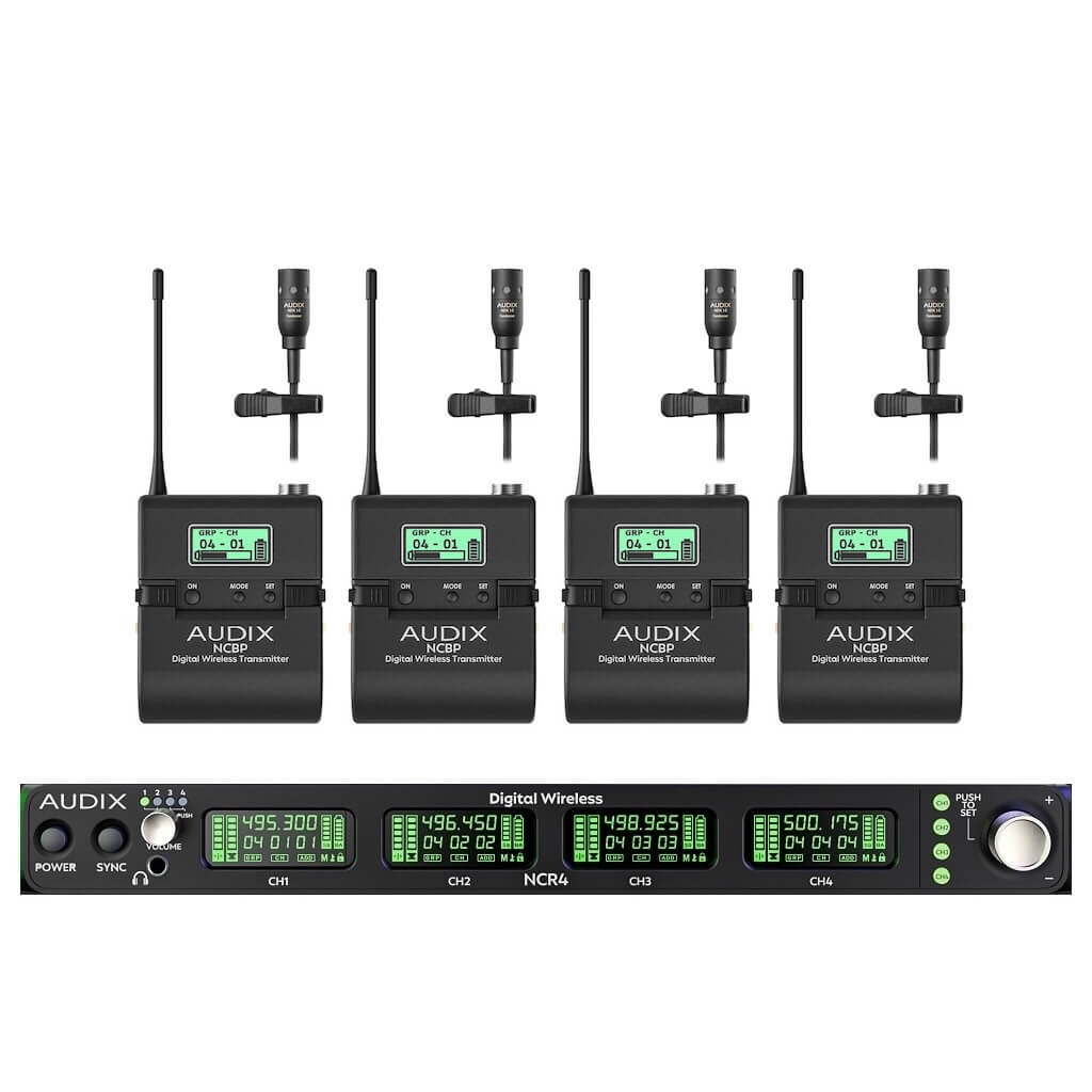 Audix Novacore NC4BX10 - Quad Lavalier Digital Wireless System with Dante