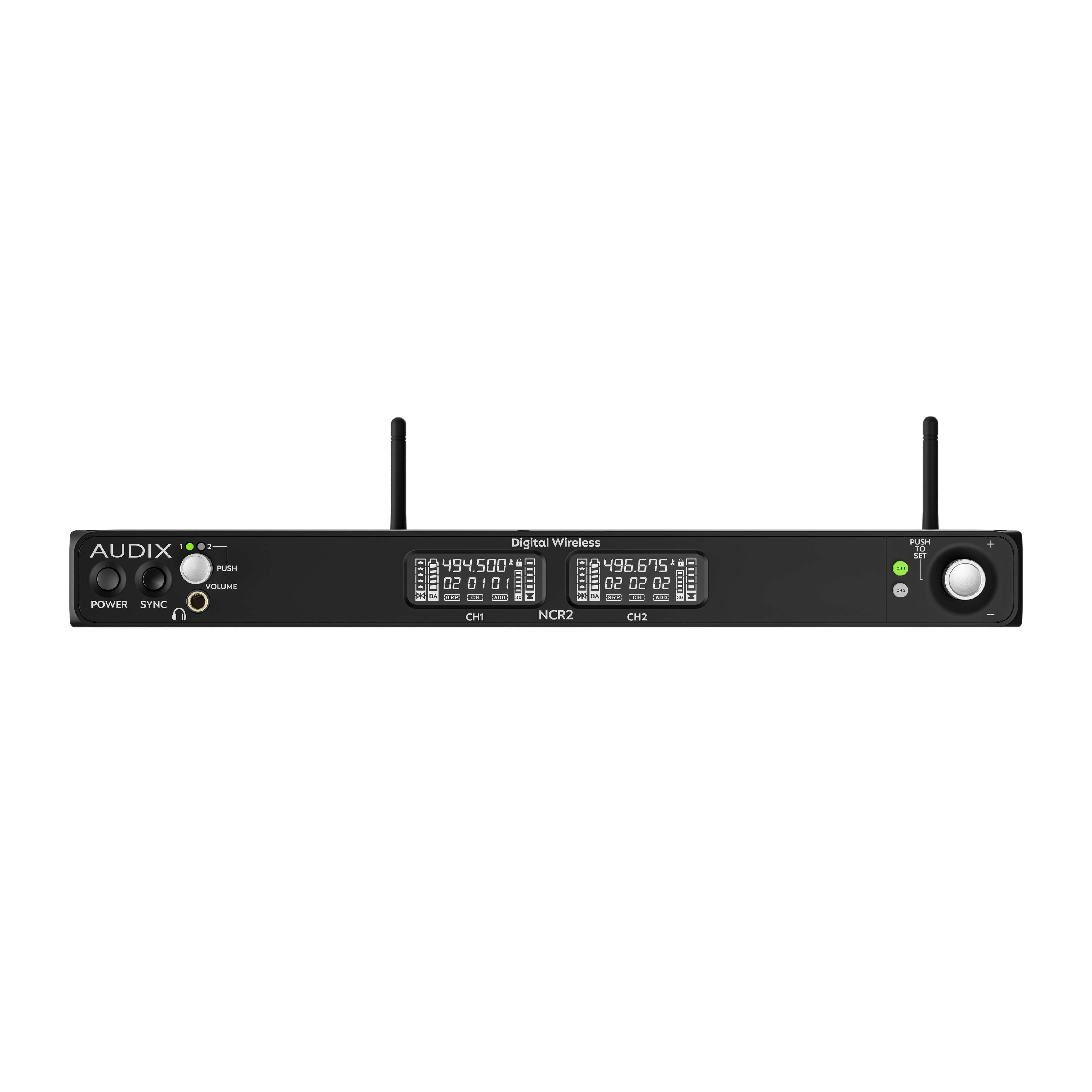 Audix Novacore NCR2 - 2-Channel Digital Wireless Receiver with Dante, front