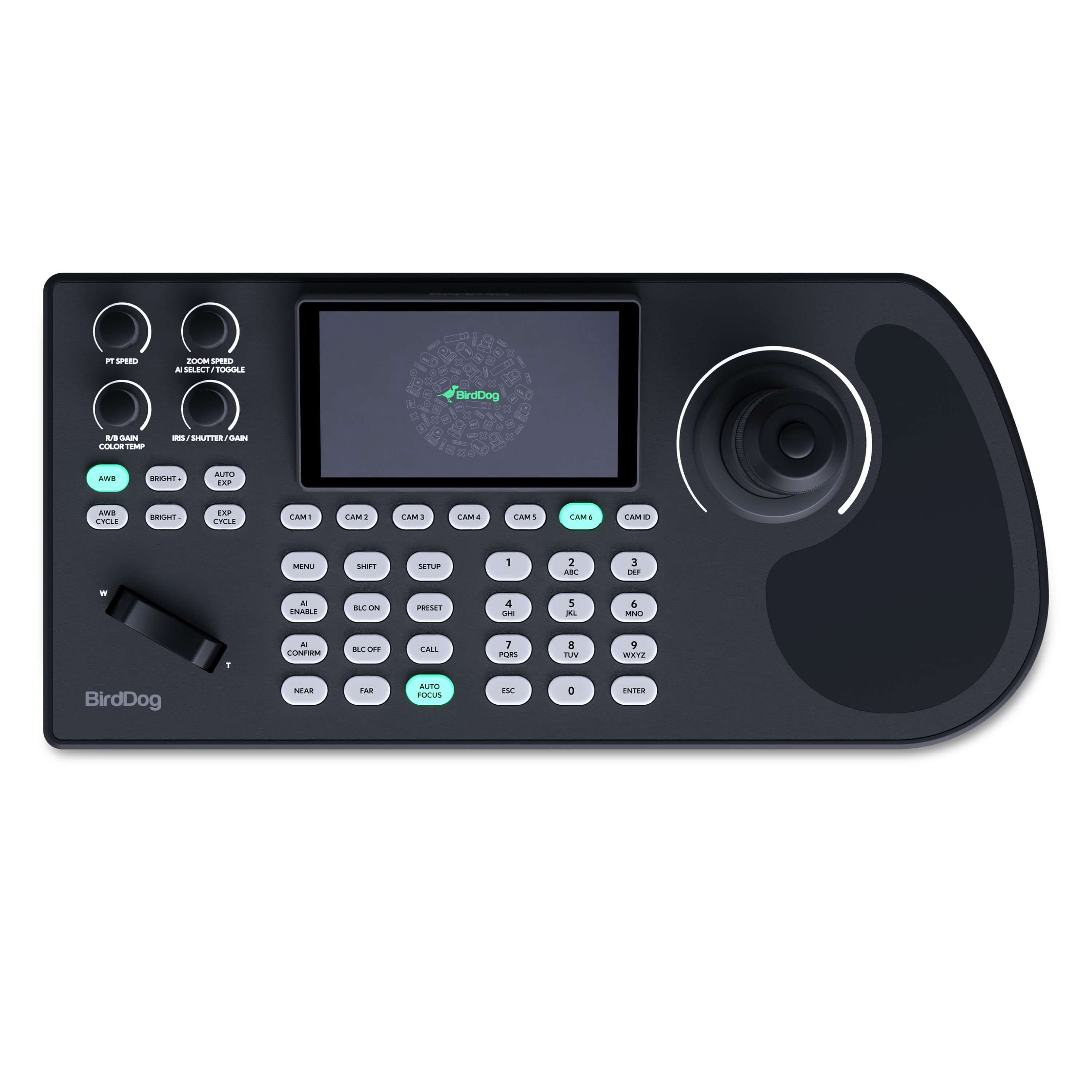 BirdDog KBD - PTZ Camera Joystick Controller with Integrated Screen, top