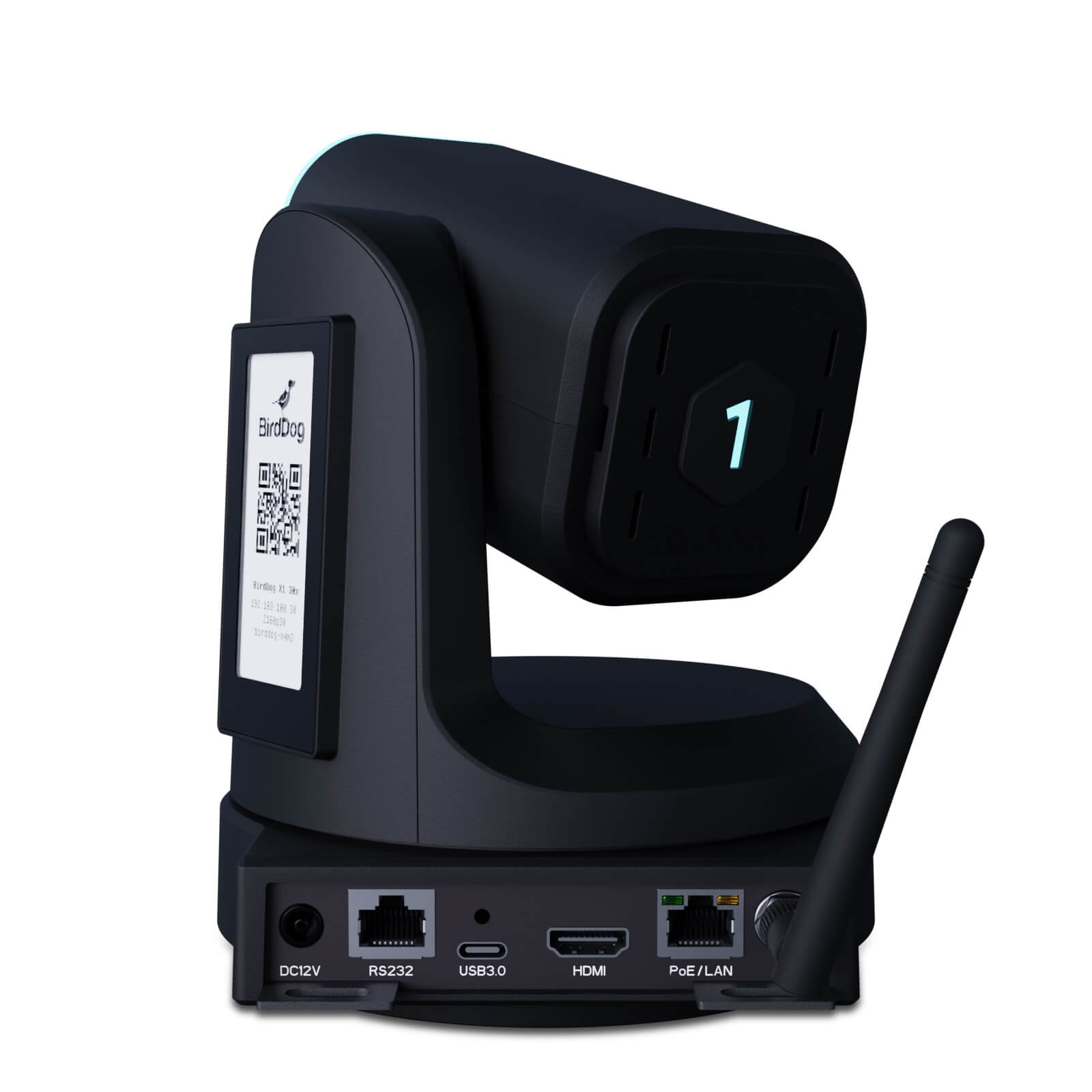 BirdDog BDX1-30B - Full HD PTZ Camera with 30x Optical Zoom, rear angle