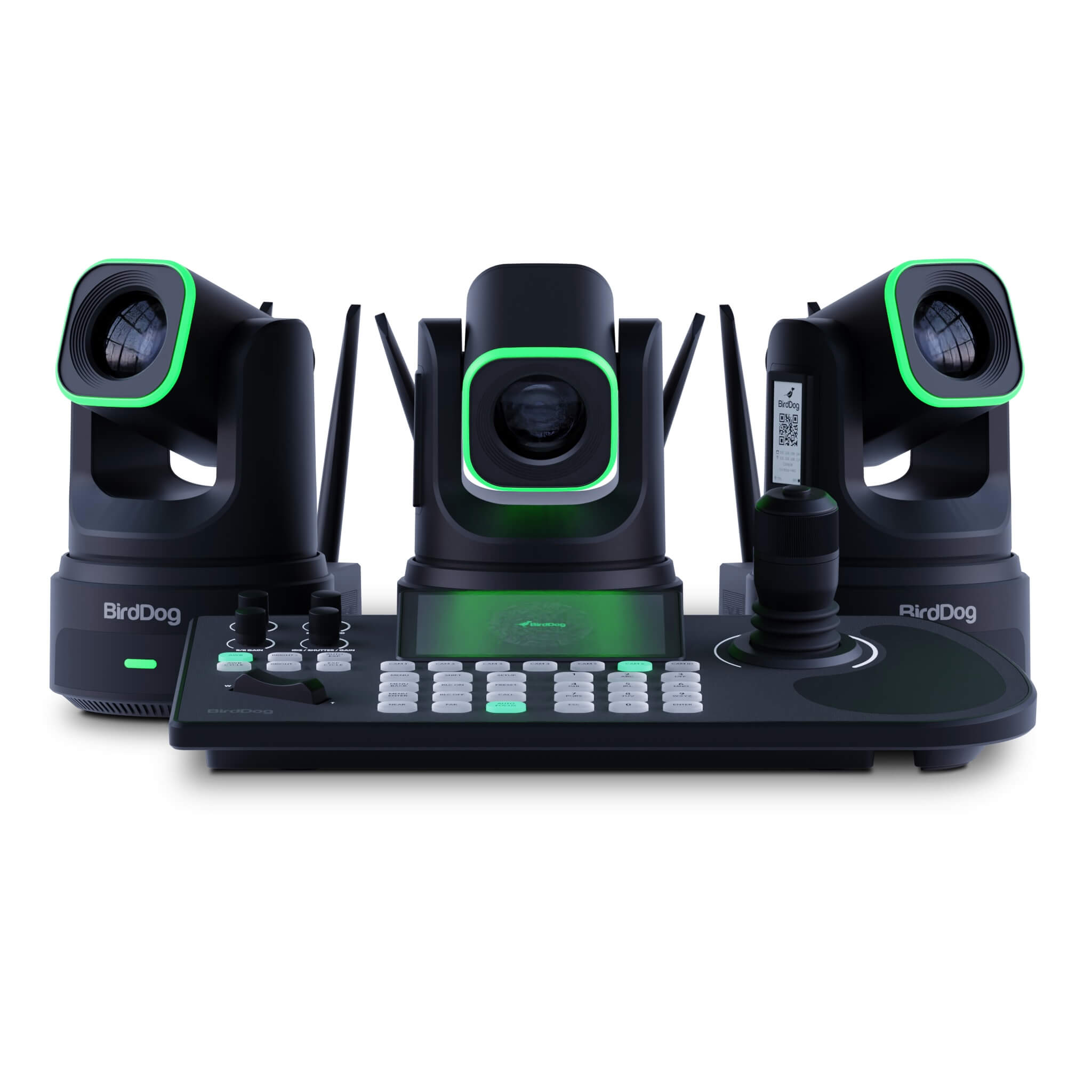 BirdDog X4 Ultra Combo - 3 black X4 Ultra PTZ Cameras and 1 KBD Controller