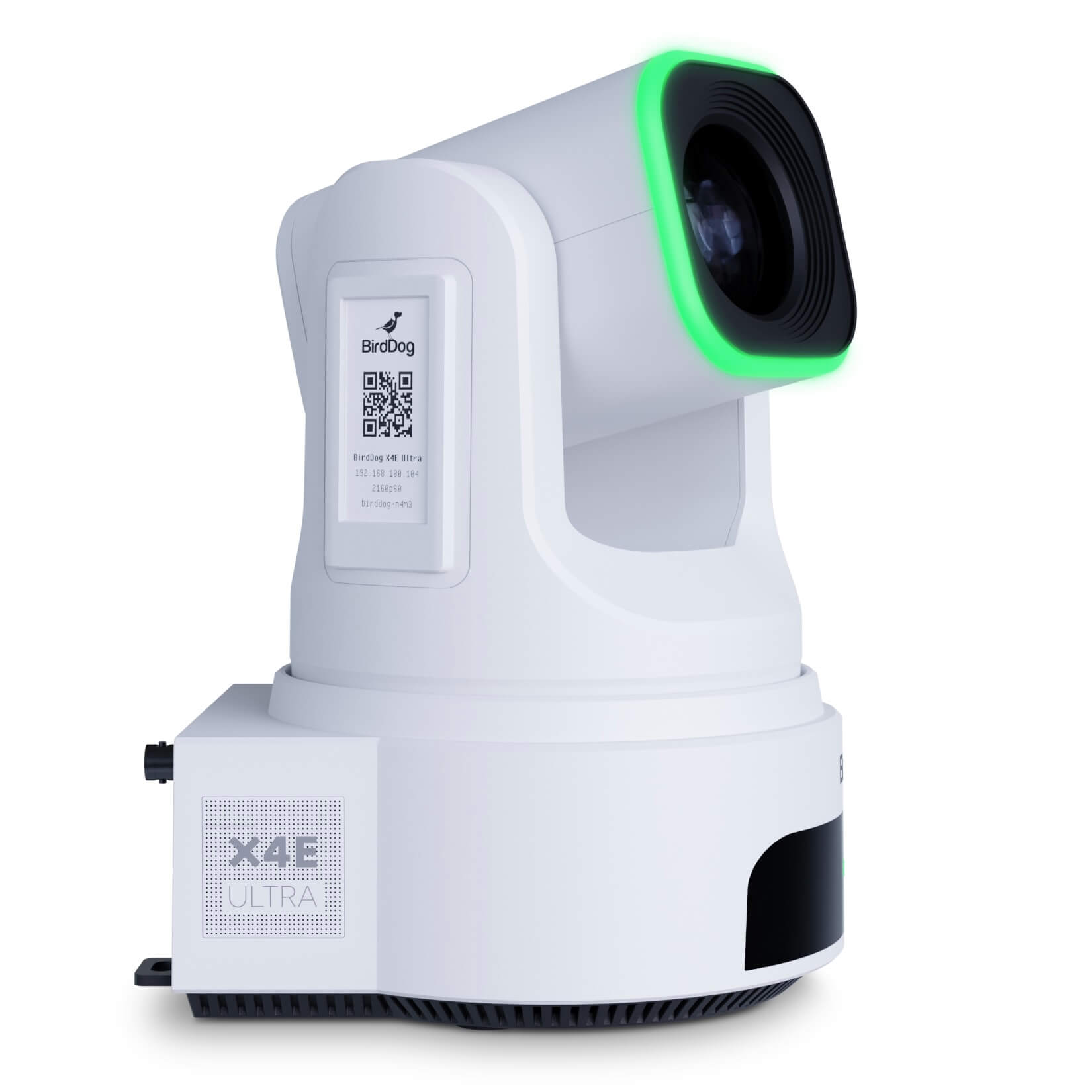 BirdDog X4E Ultra (white) - 4K60 PTZ Camera with 20x Optical Zoom, side tilt