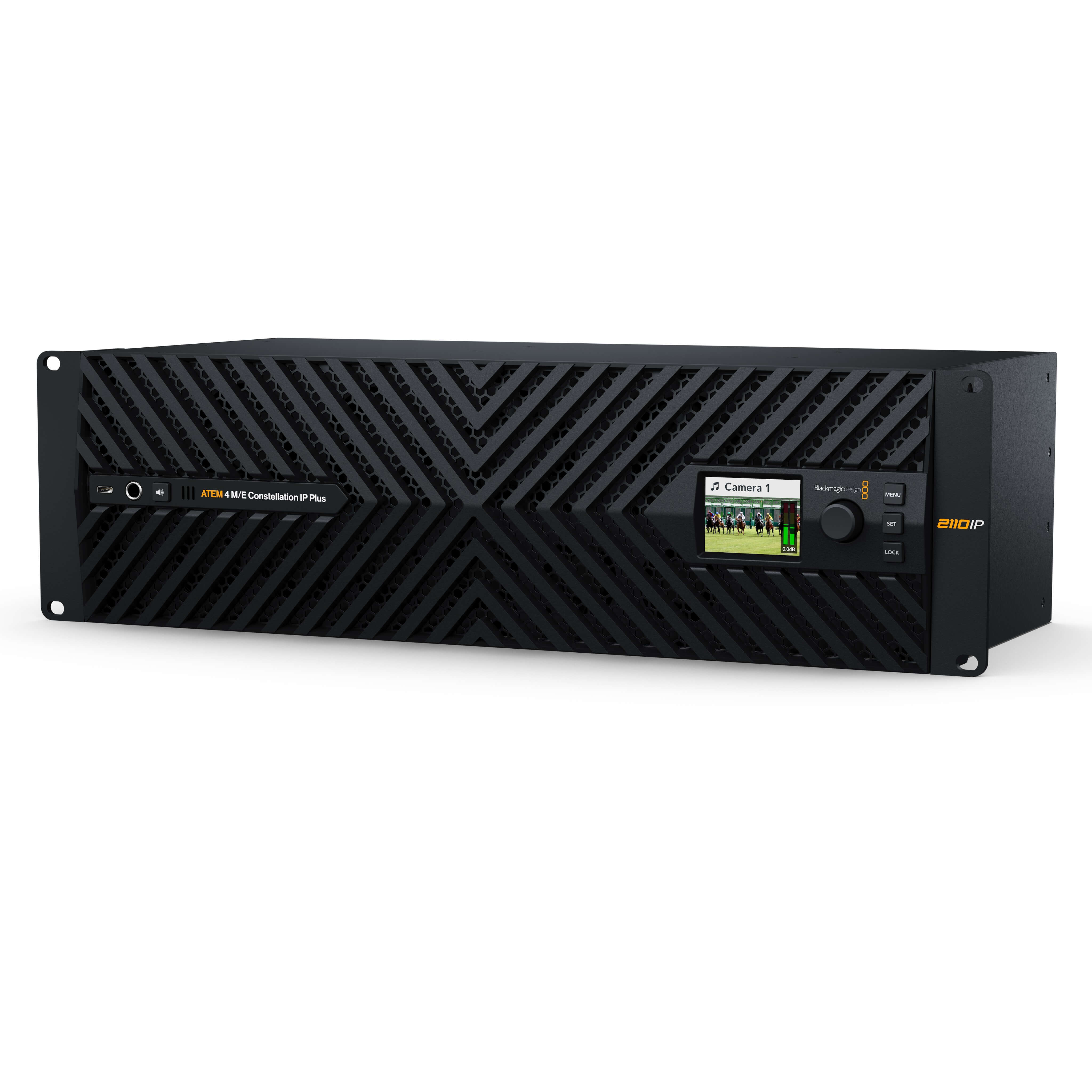 Blackmagic Design ATEM 4 M/E Constellation IP Plus - Video Switcher, angled
