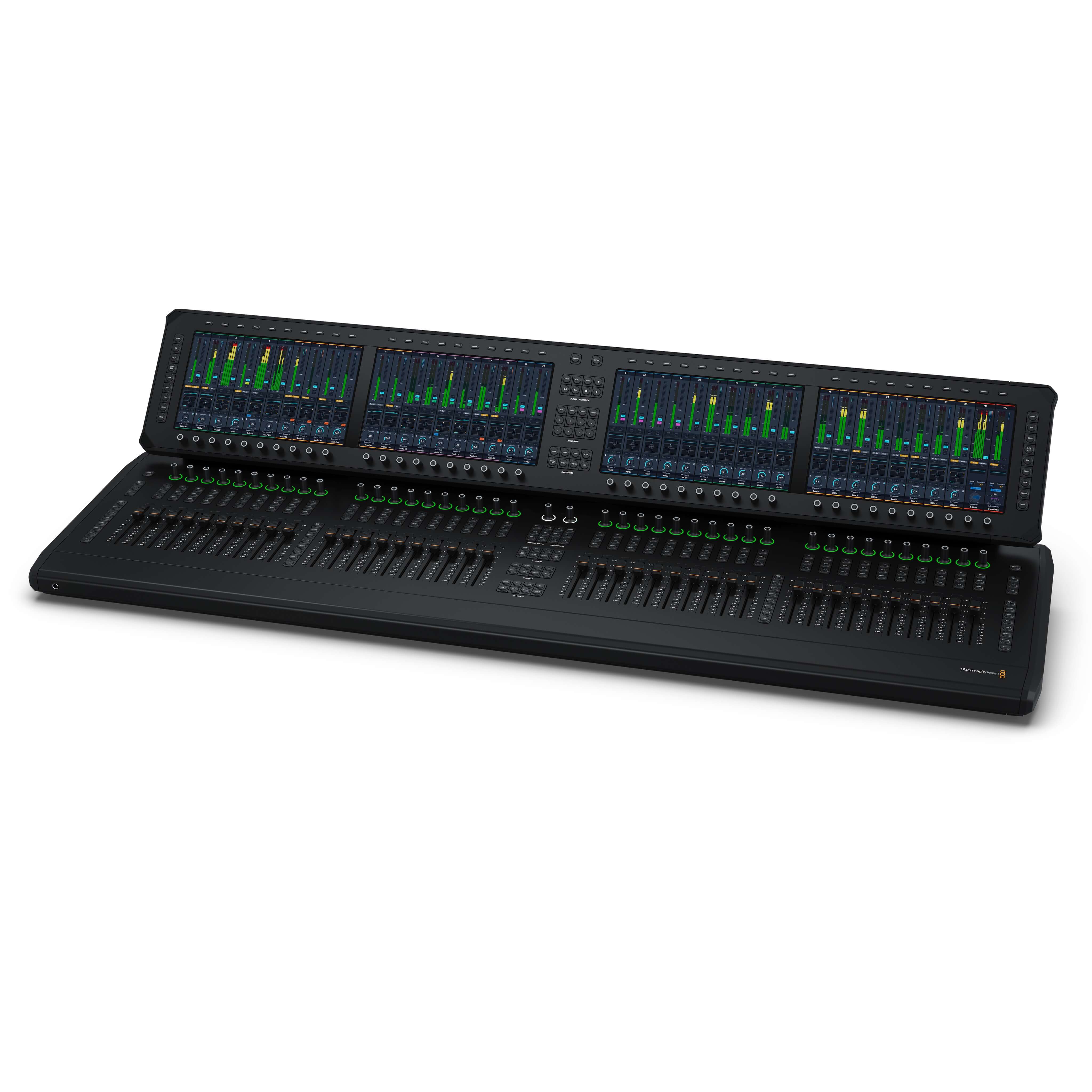 Blackmagic Design Fairlight Live Audio Panel 40 - Software Based Broadcast Mixer for High End Live Audio, angled