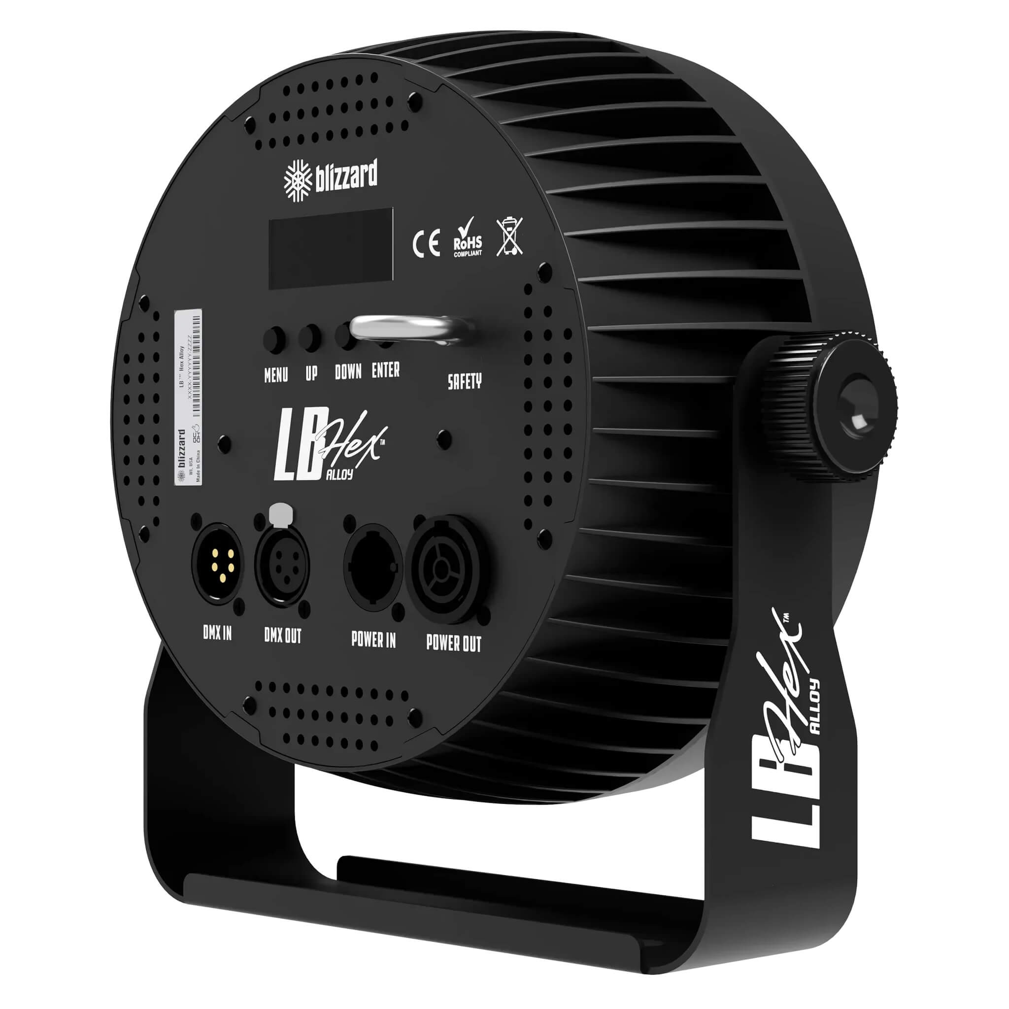 Blizzard Lighting LB Hex Alloy - HD Cast-Al 6-in-1 RGBAW+UV LED Par, back left