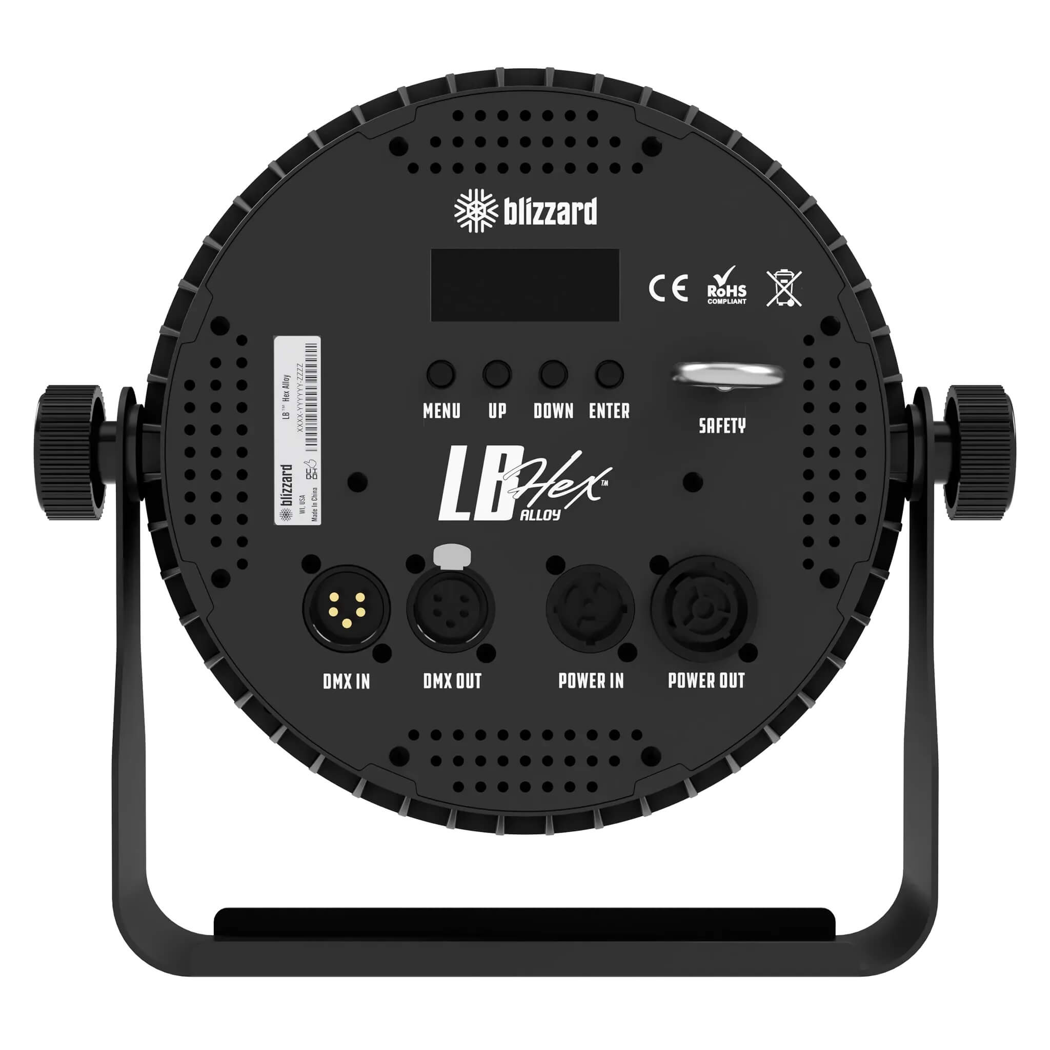 Blizzard Lighting LB Hex Alloy - HD Cast-Al 6-in-1 RGBAW+UV LED Par, back