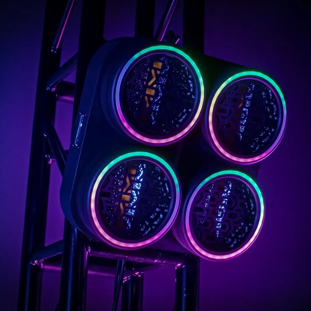 Blizzard Lighting Lux Quadra X4 - Quad WW Blinder with RGB Effects, rings