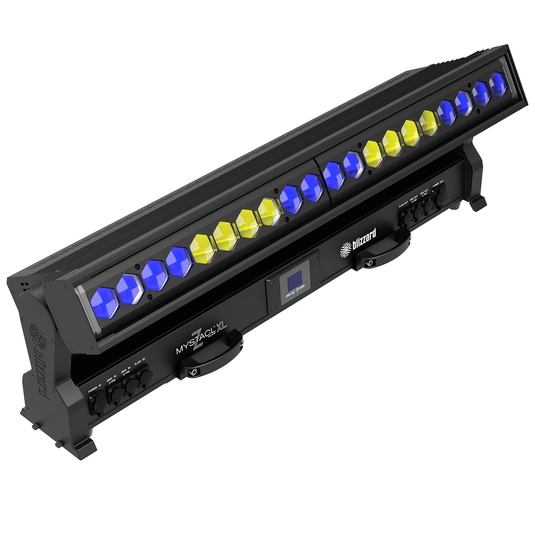 Blizzard Lighting MystACL Z IP XL - LED Moving Head Zoomable Batten, illuminated blue and yellow
