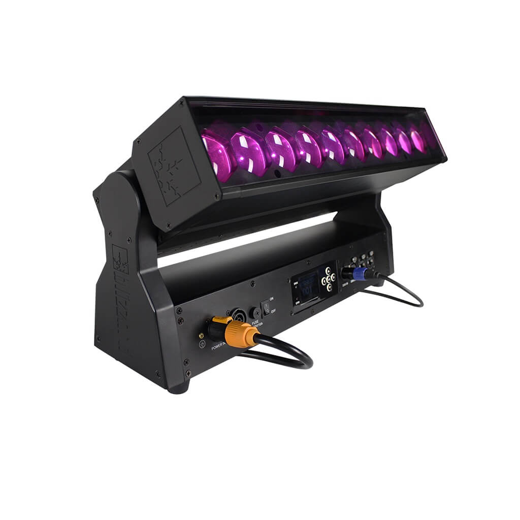 Blizzard Lighting MystACL Z - RGBW LED Zoom Bar with Motorized Tilt, right angle magenta