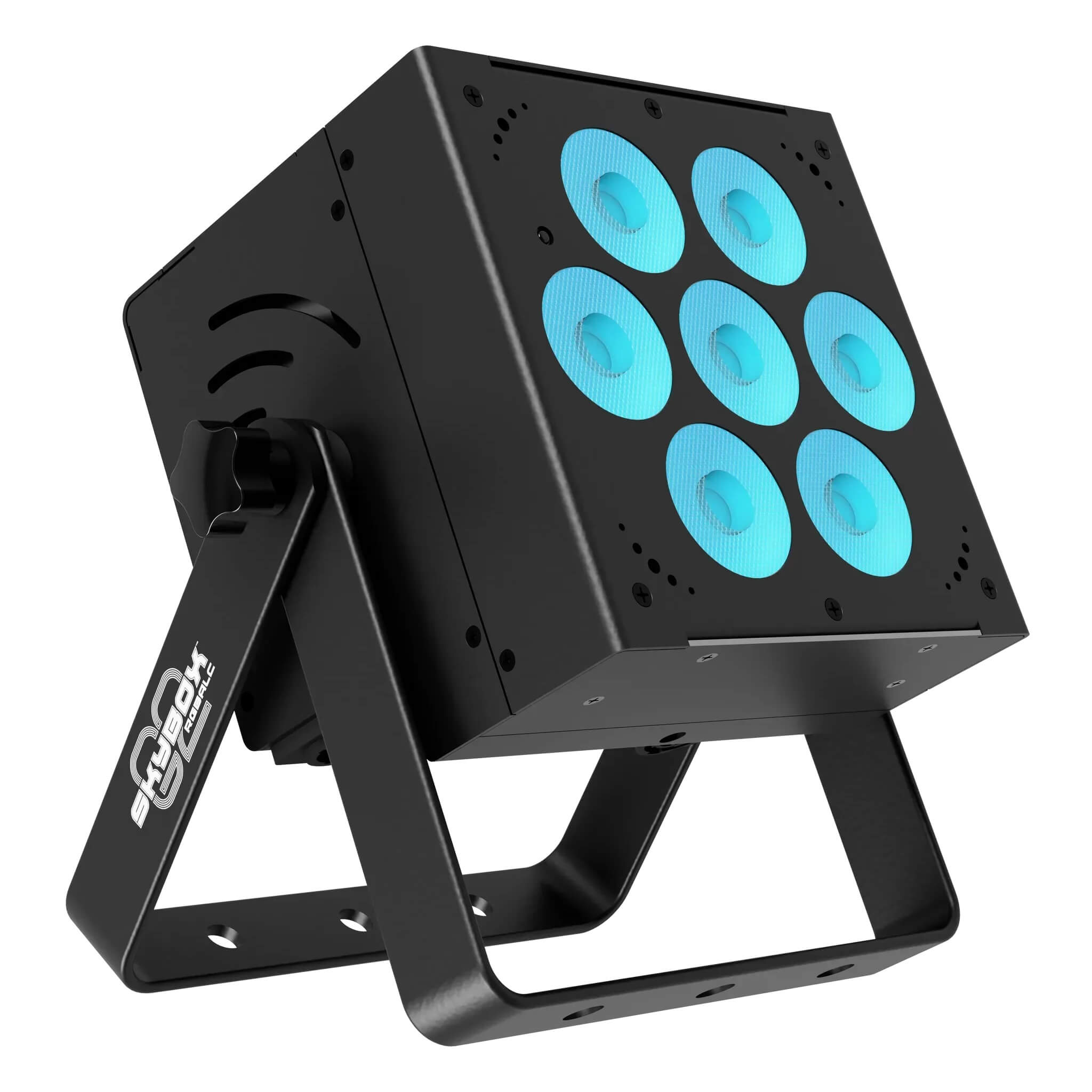 Blizzard Lighting SkyBox G2 RGBALC - 7x 15W LED Par with Li-Ion Battery, cyan