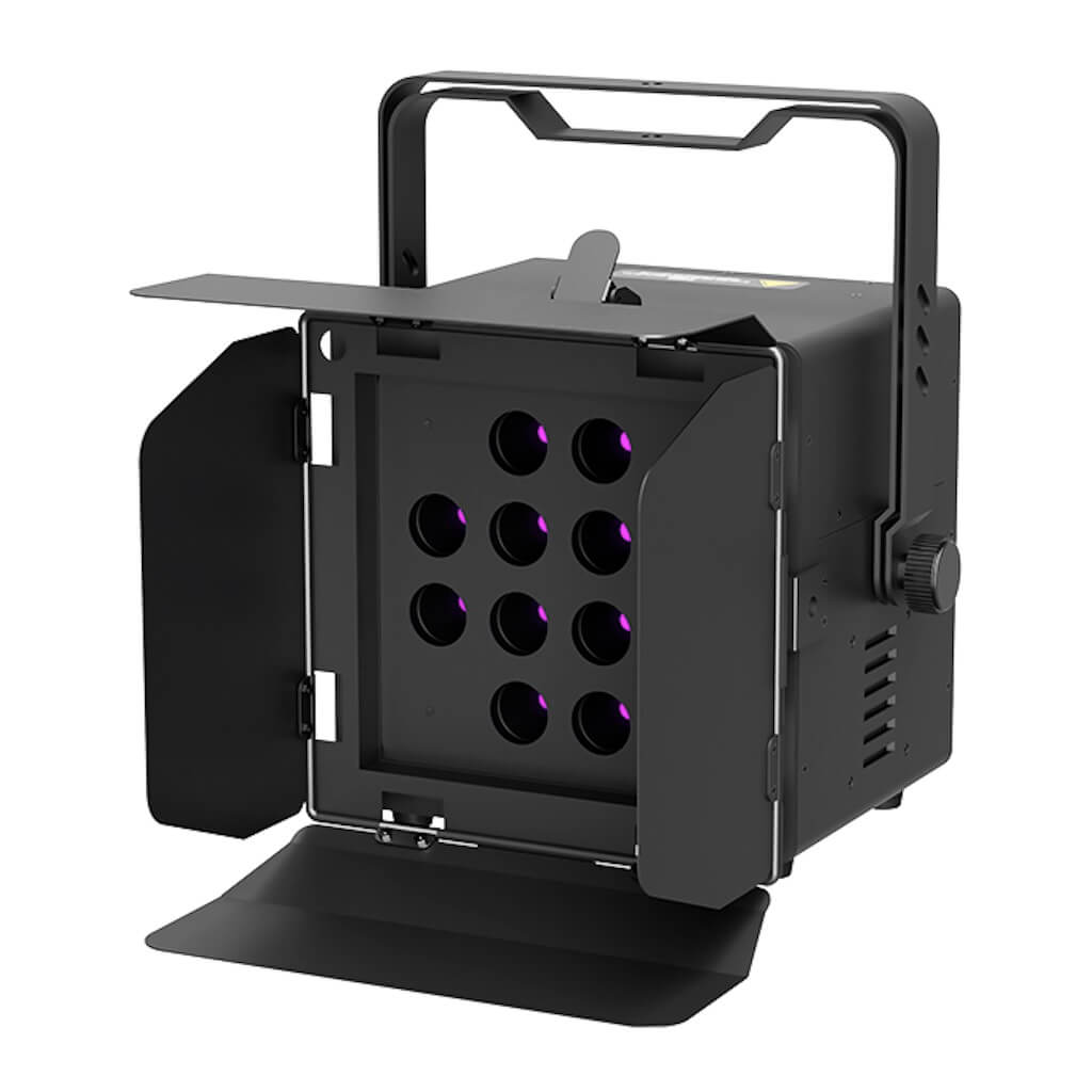 Blizzard Lighting UVonix Blackstar - 120W UV LED Blacklight Flood with barn doors, front angle top left