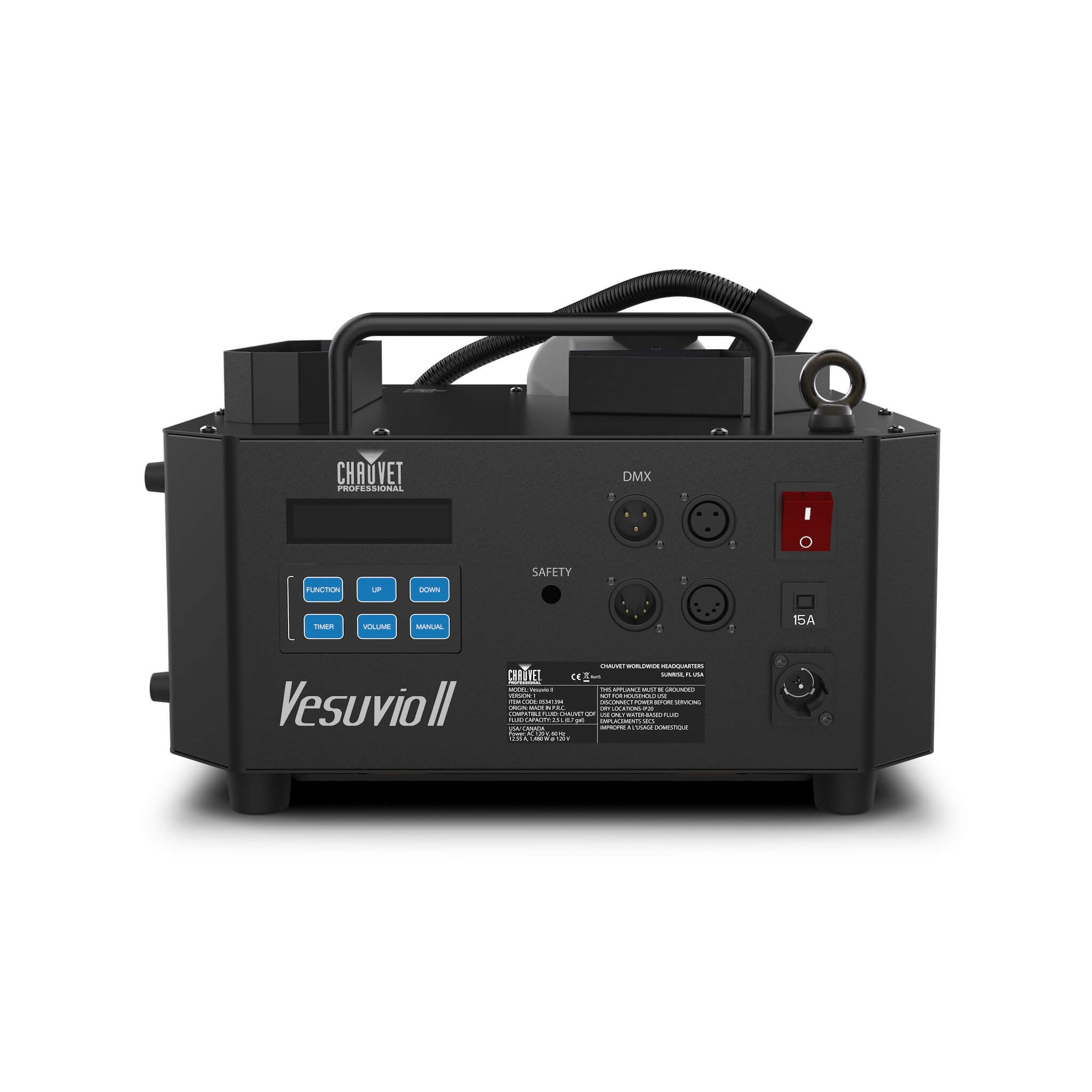 Chauvet Professional Vesuvio II - RGBA+UV LED Water Based Fog Machine, side