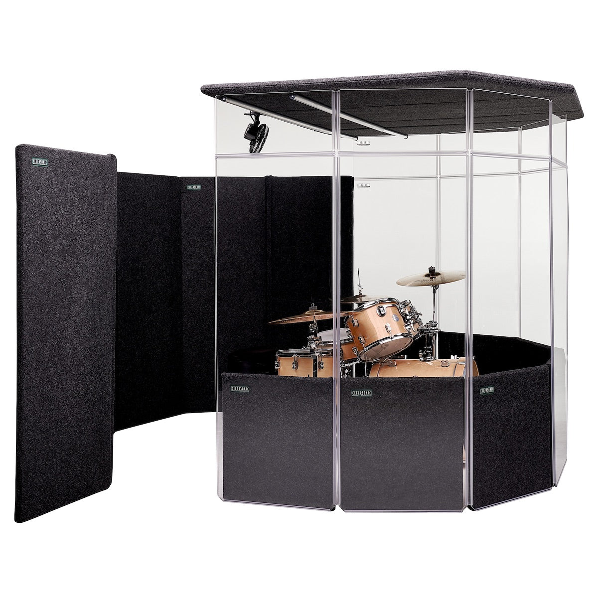 ClearSonic IPA - IsoPac A Drum Isolation Booth, angle with door open
