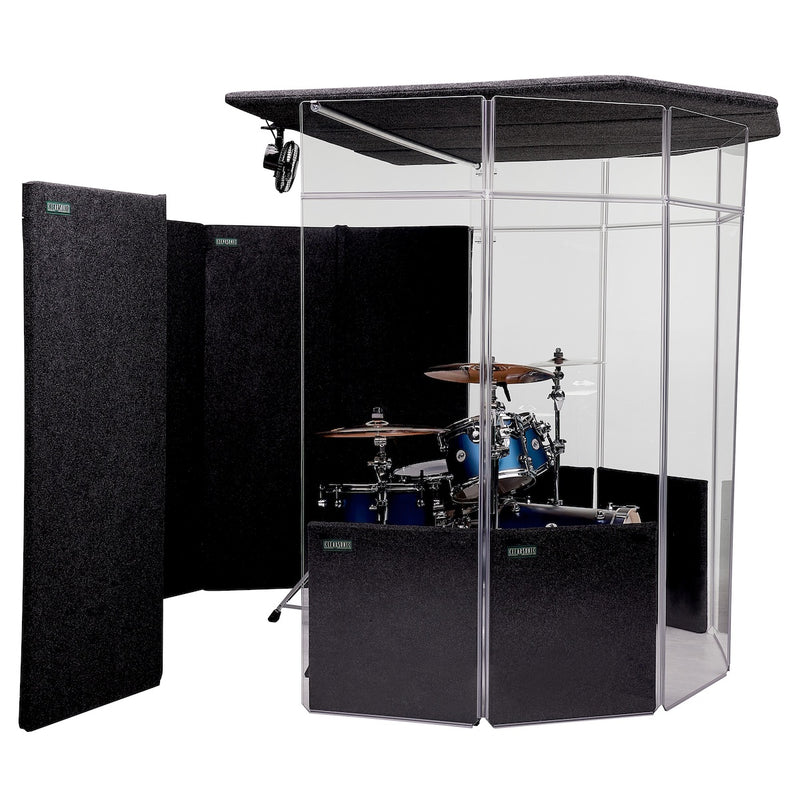 ClearSonic IPB - IsoPac B Drum Isolation Booth, angle with door open