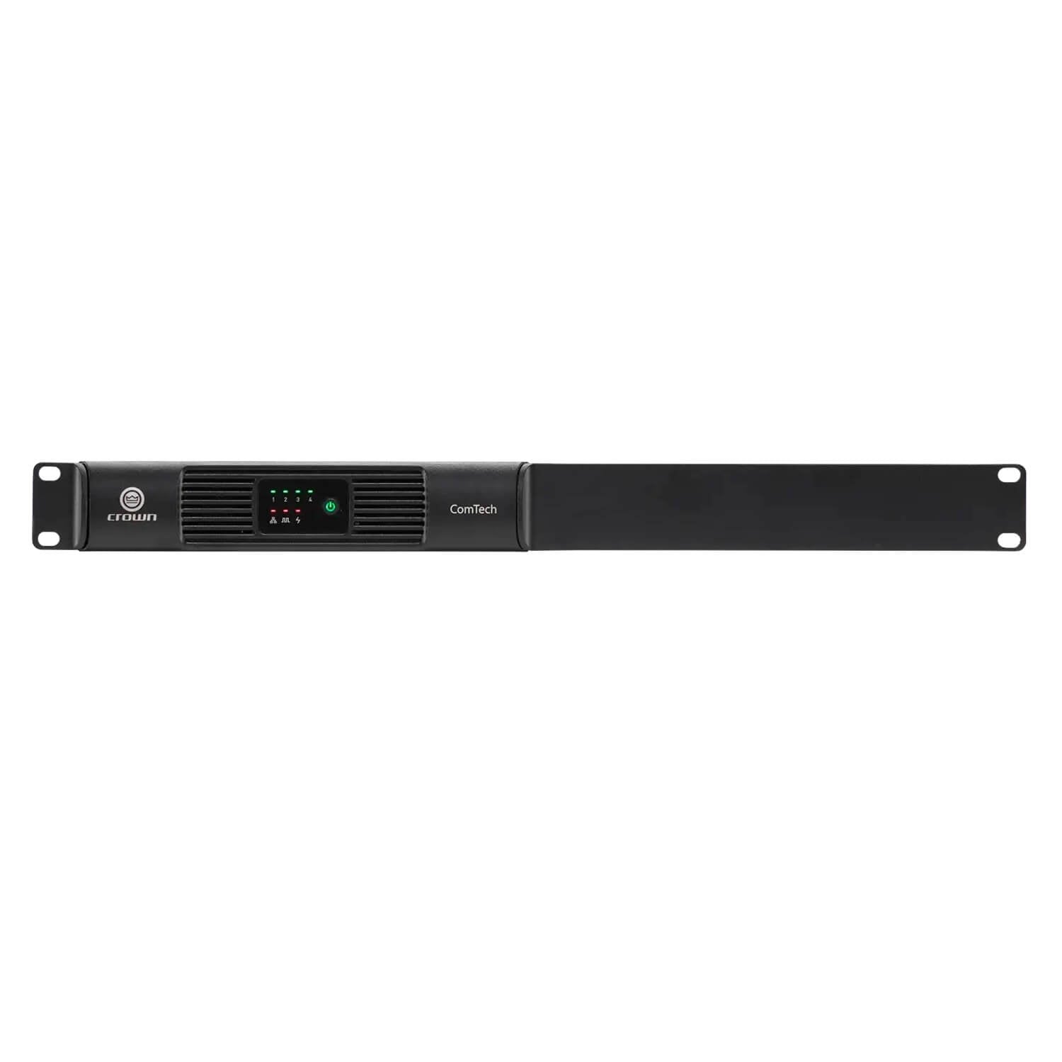 Crown CTD-4125 - ComTech D Series Compact 4-ch Power Sharing Amplifier with DSP and Dante, 1U single racked