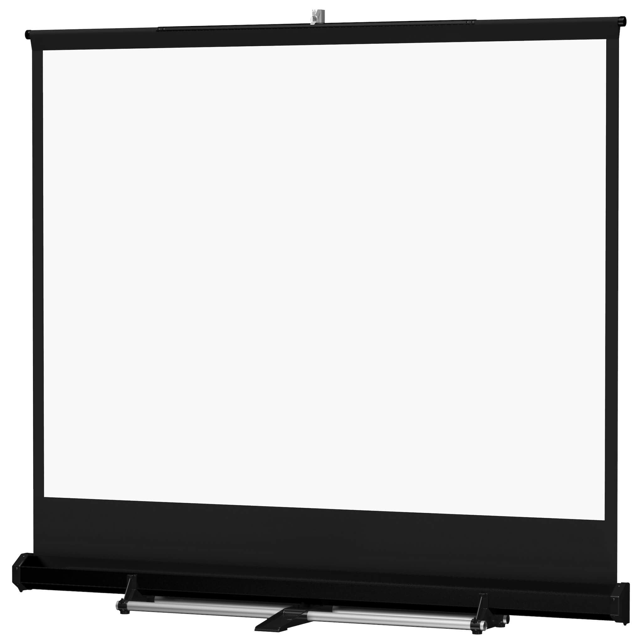Da-Lite Floor Model C - Heavy-Duty Pull-Up Screen for Rental and Stage, black powder-coated