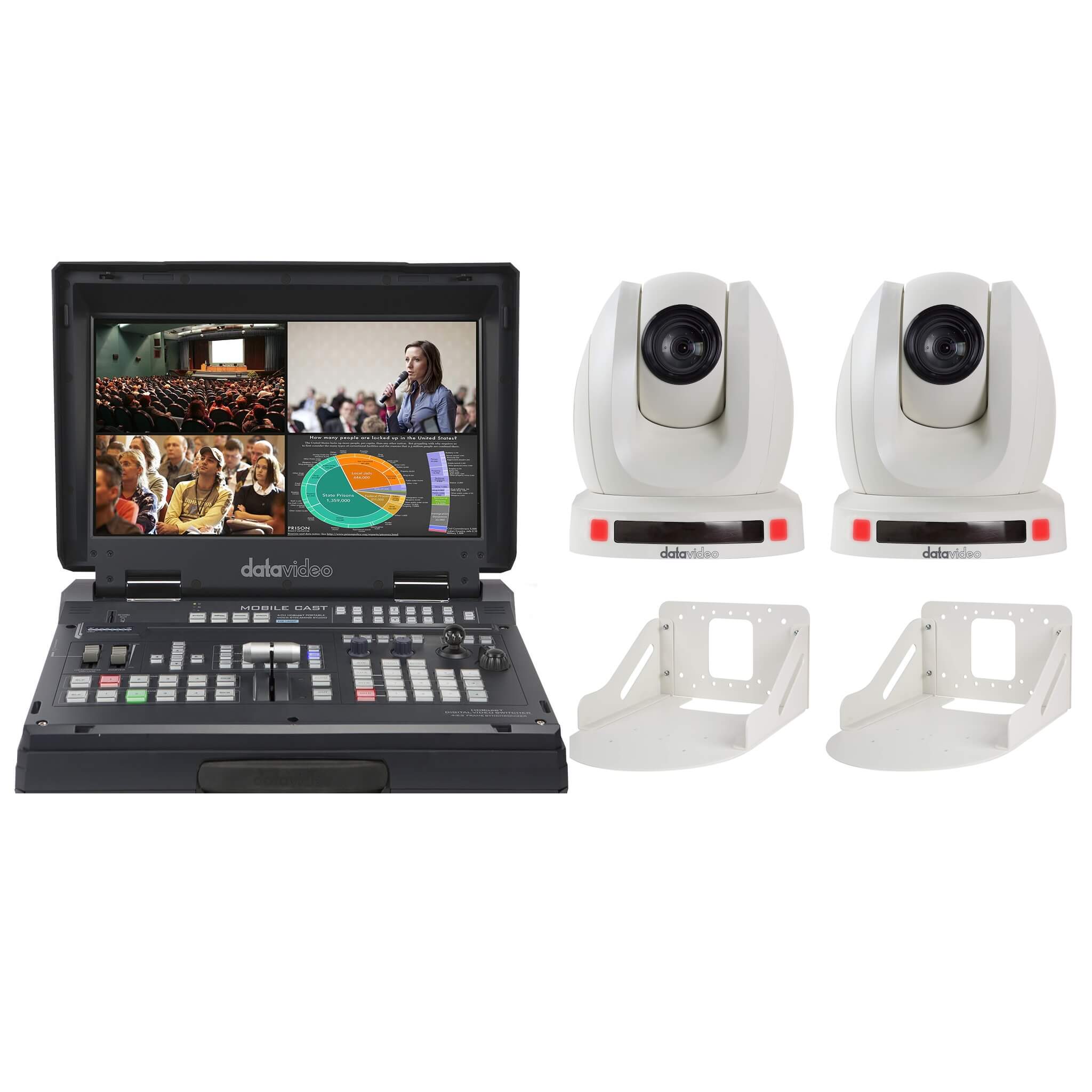 DataVideo EZ Stream Package CW - Single Operator Kit with HDBaseT, white