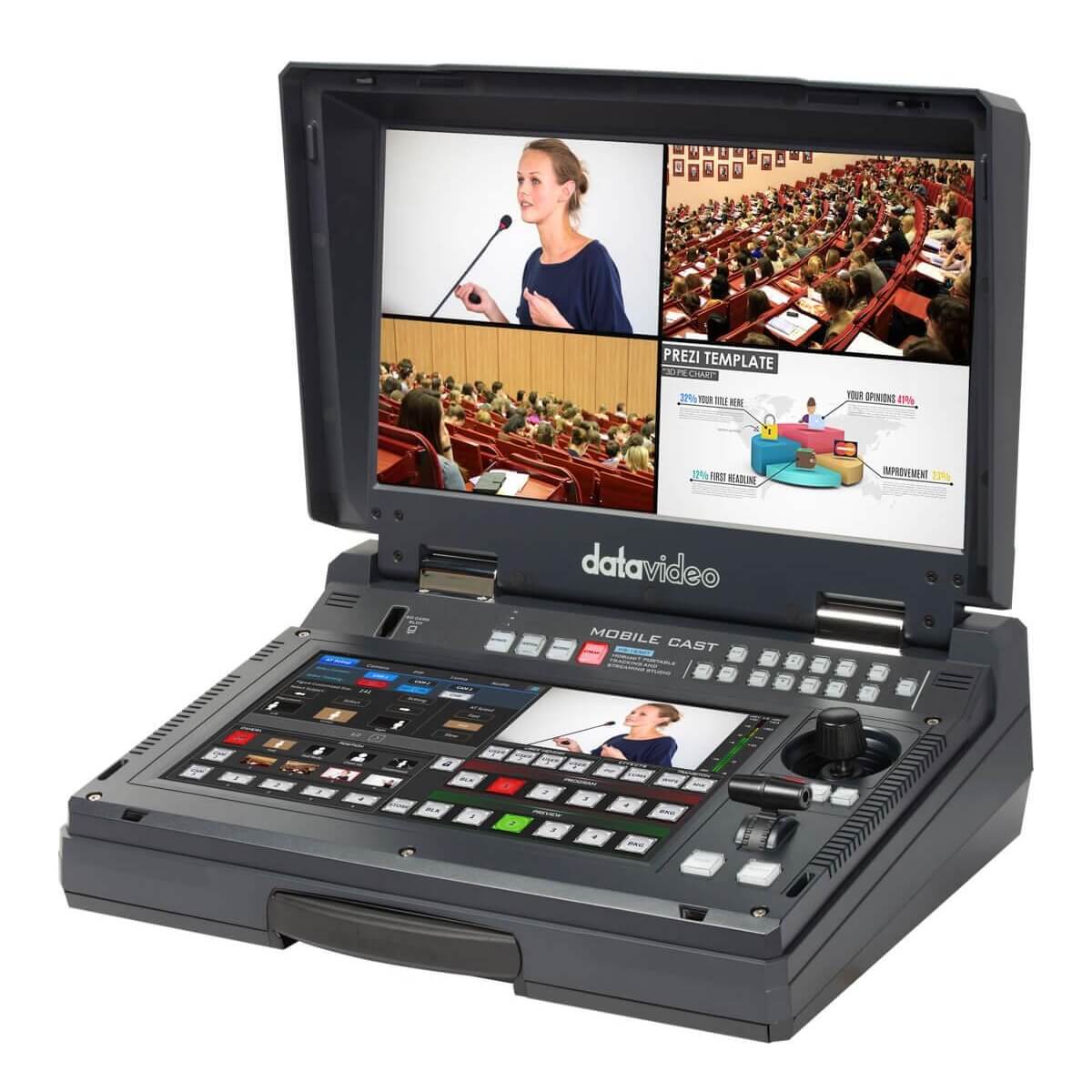 Datavideo HS-1650T - HDBaseT Portable AI-Tracking and Streaming Studio, angled view