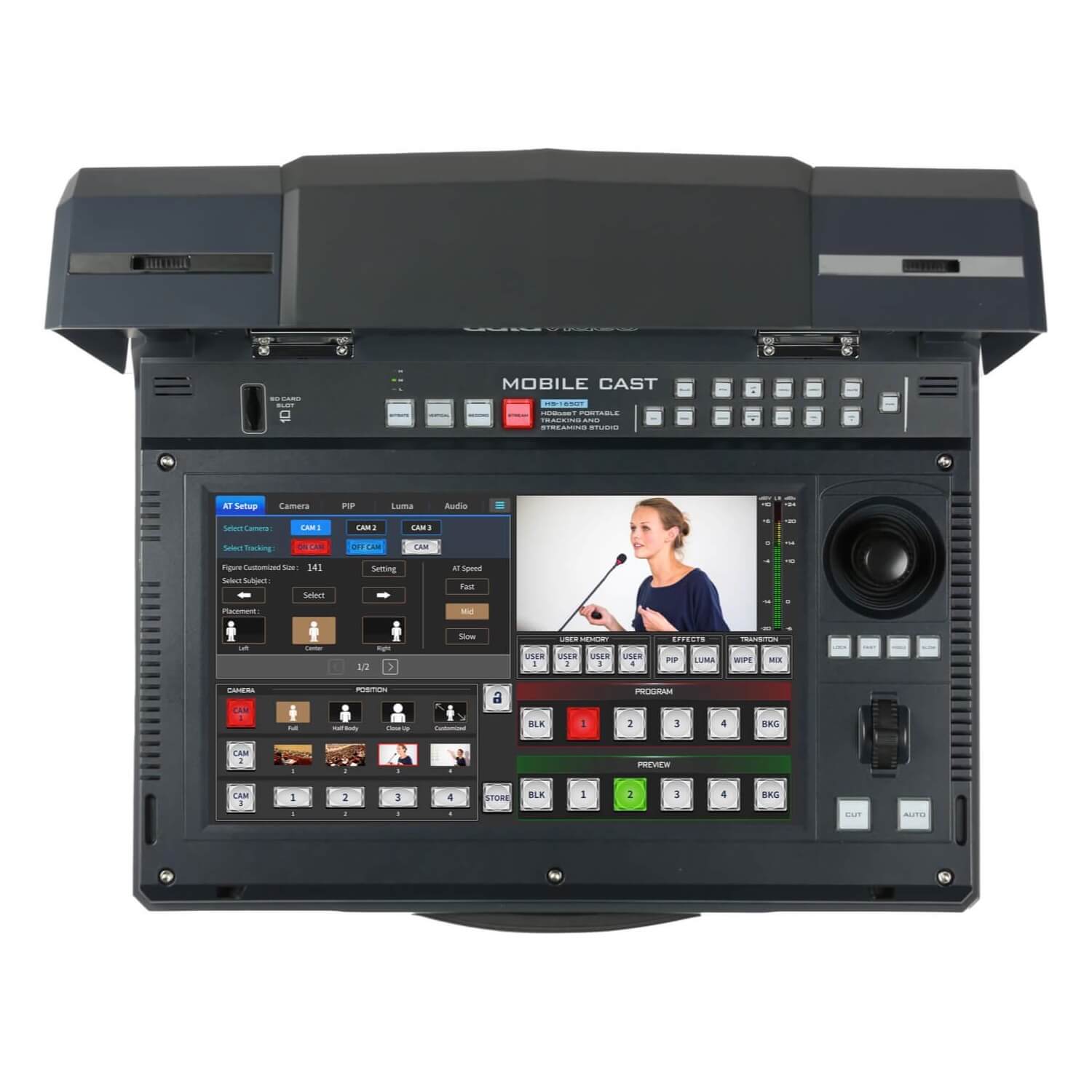 Datavideo HS-1650T - HDBaseT Portable AI-Tracking and Streaming Studio, top